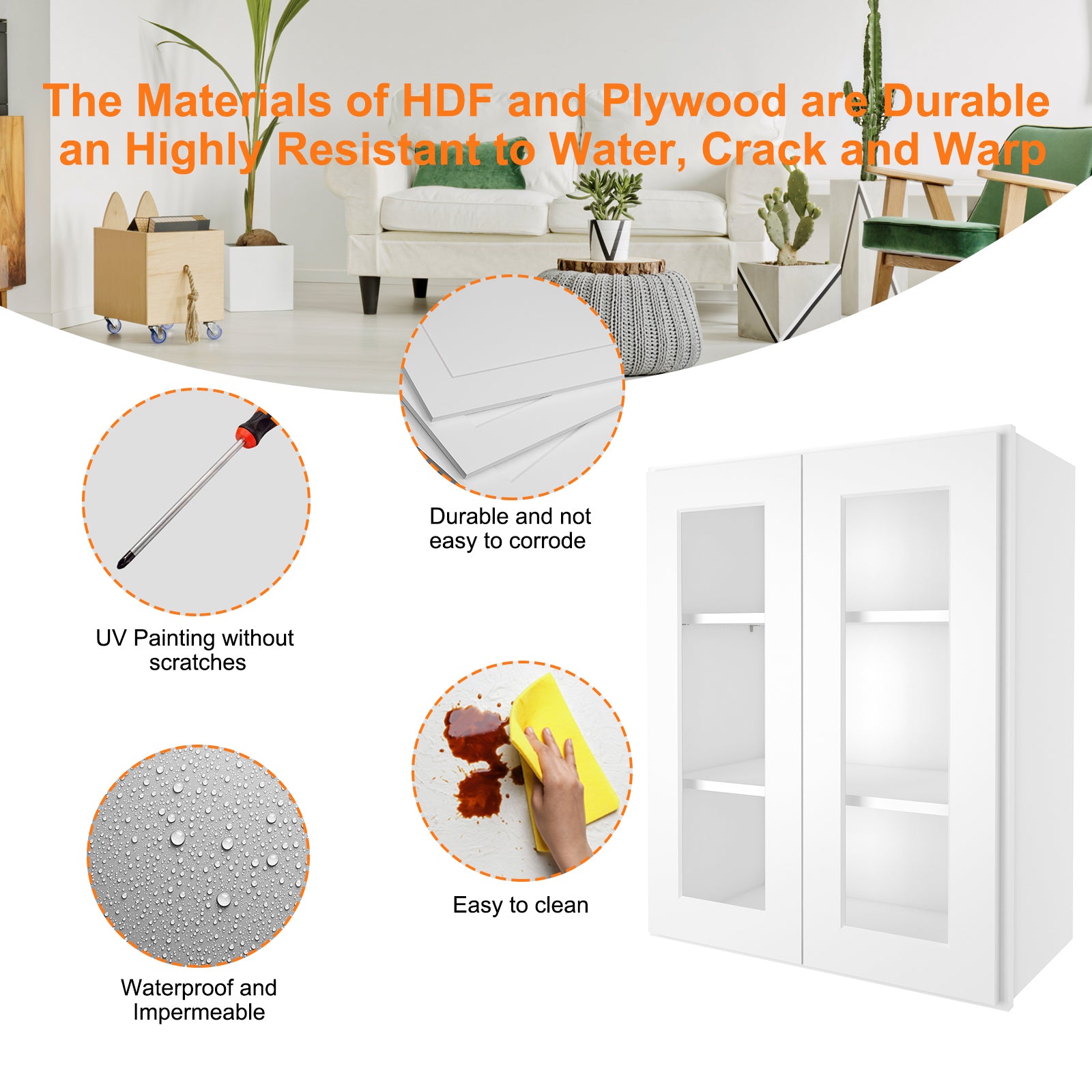 12"D*30"W*30"H Birch Solid Wood Medicine Cabinet Wall Mounted W3030GD