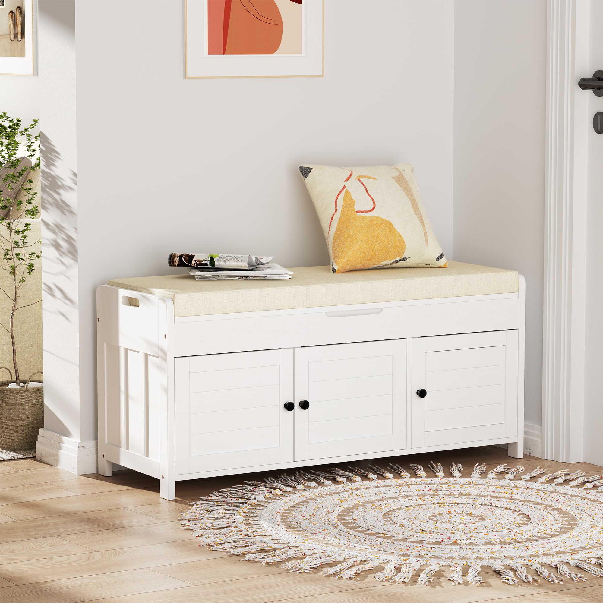 Shoe Storage Bench with Doors