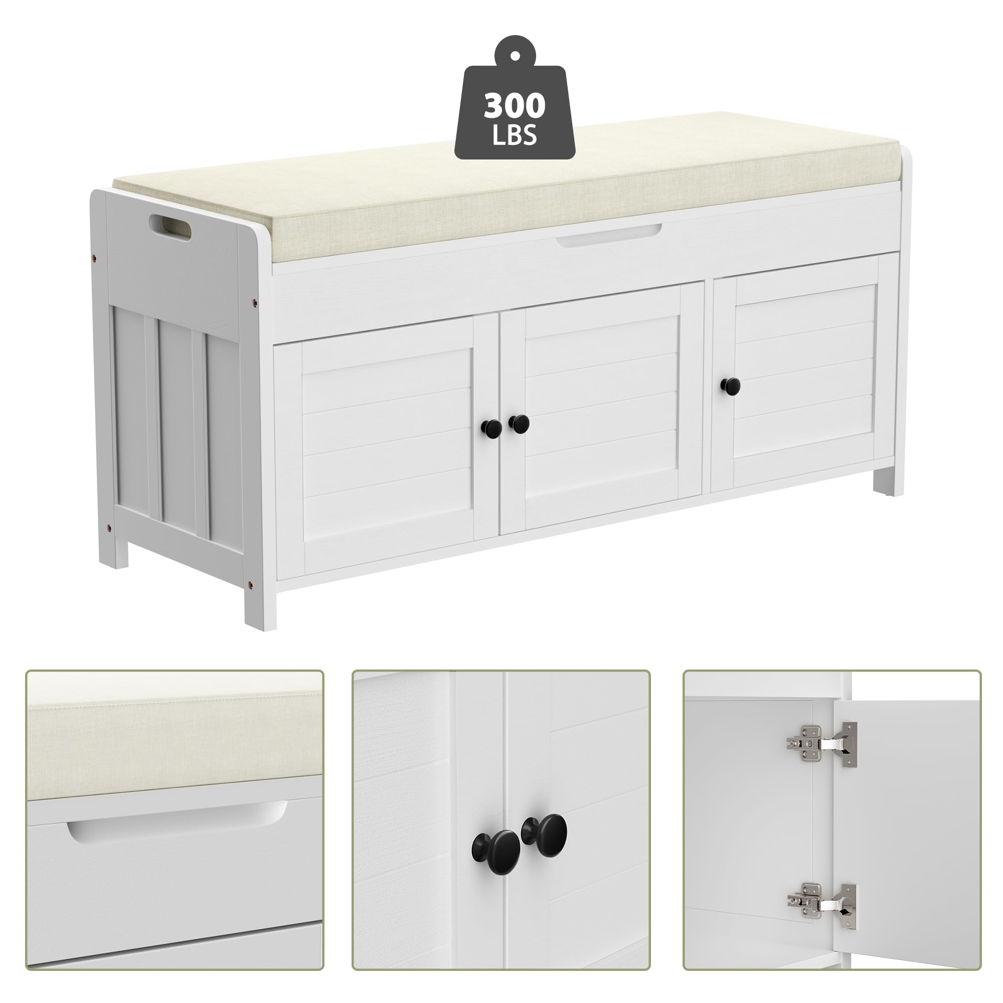 Shoe Storage Bench with Doors