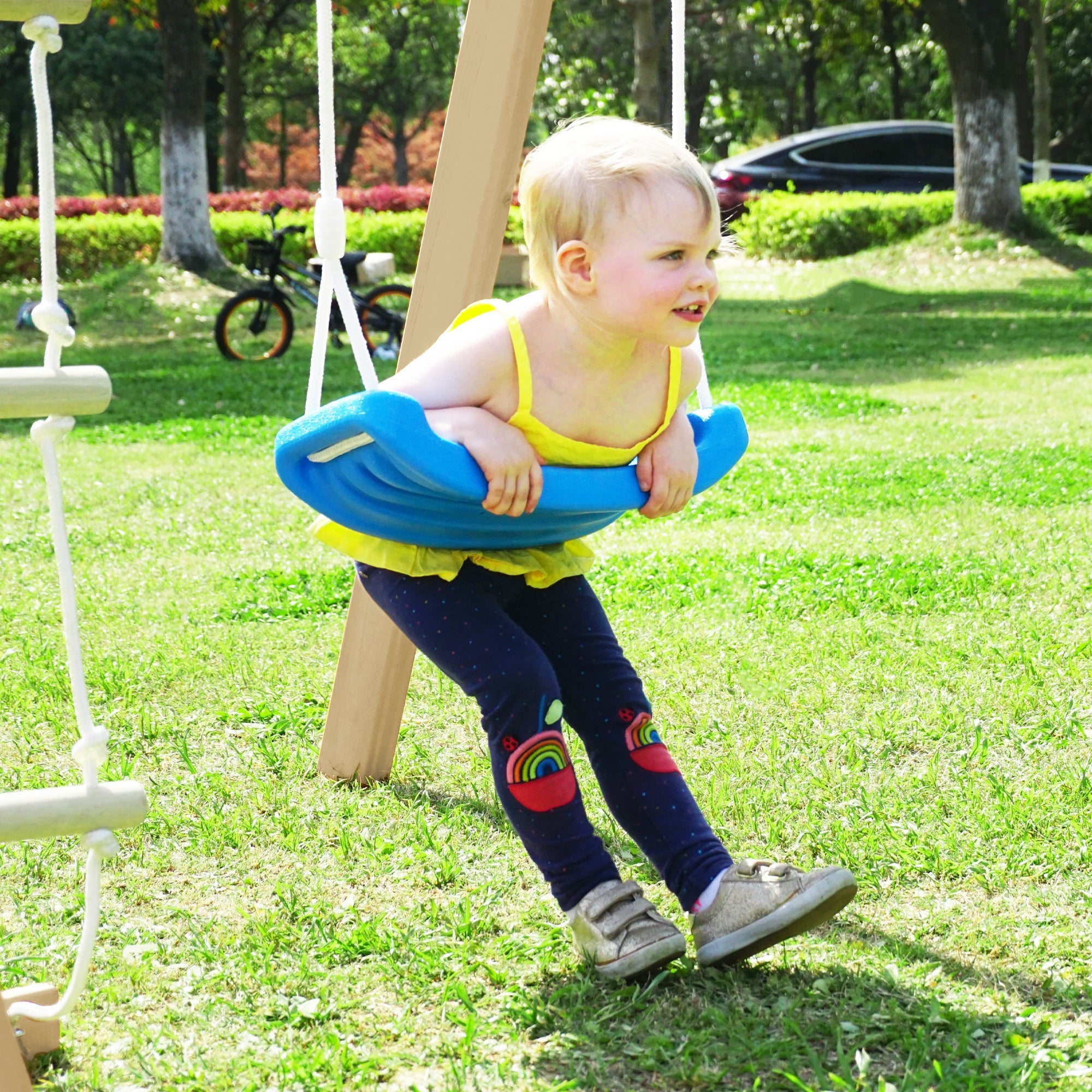 Wooden Swing-N-Slide Set: Ideal for Backyard Fun with Slide, Swings, and Climber. Toddler-Friendly and Easy to Assemble