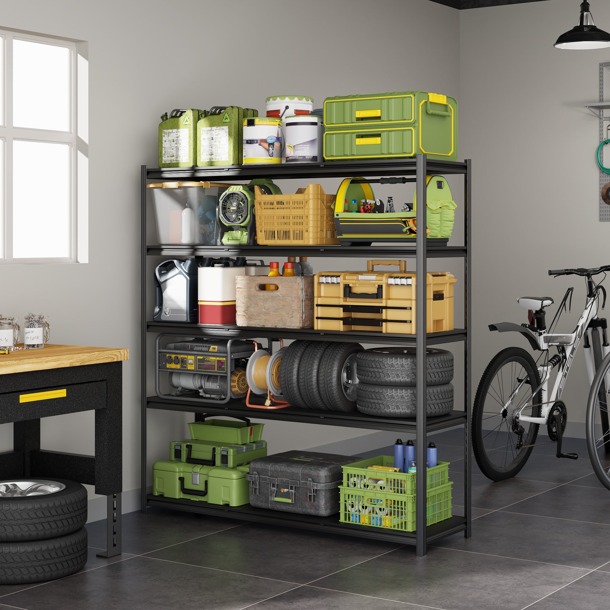 5-Tier Concealed-Post Metel Shelving Unit
