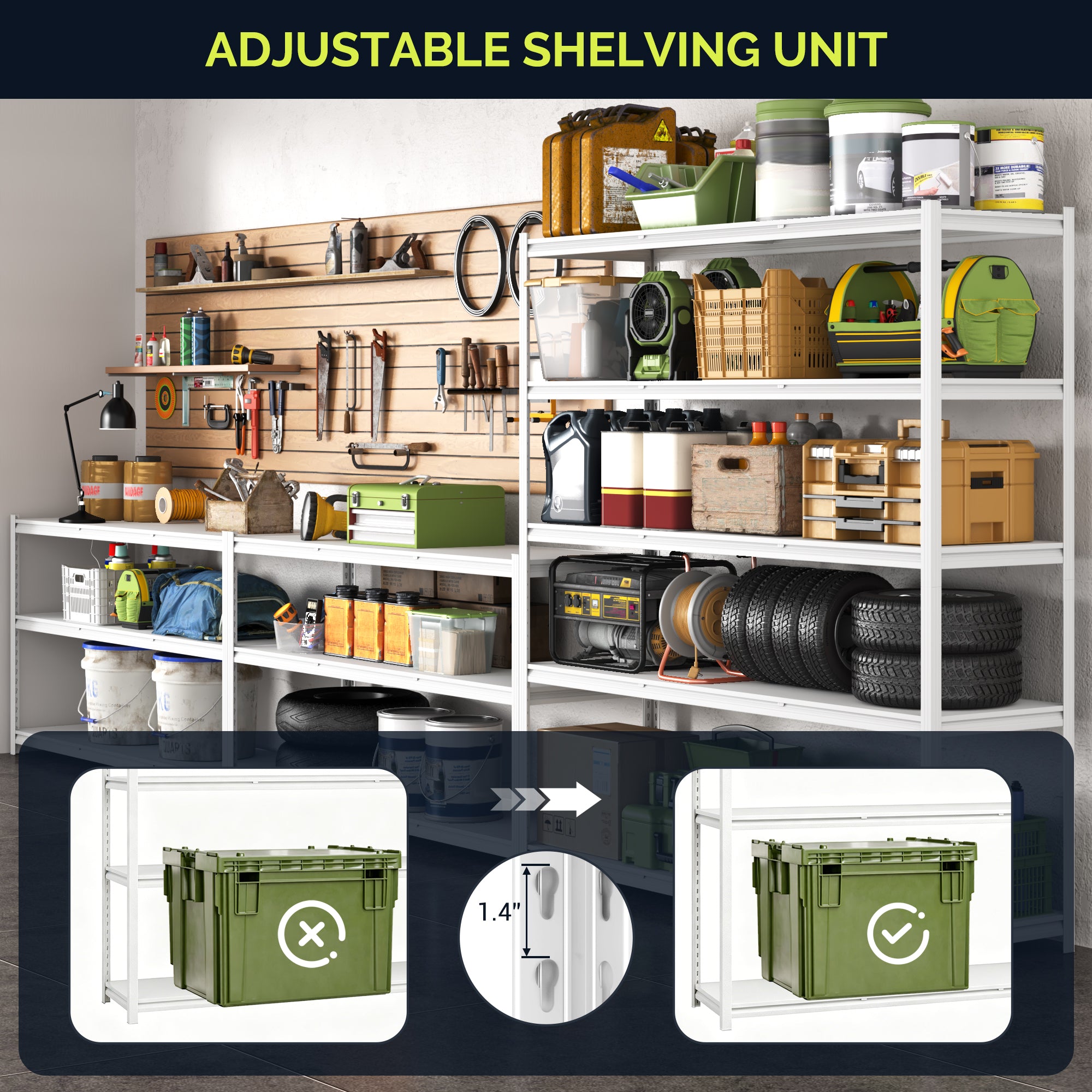5-Tier Concealed-Post Metel Shelving Unit