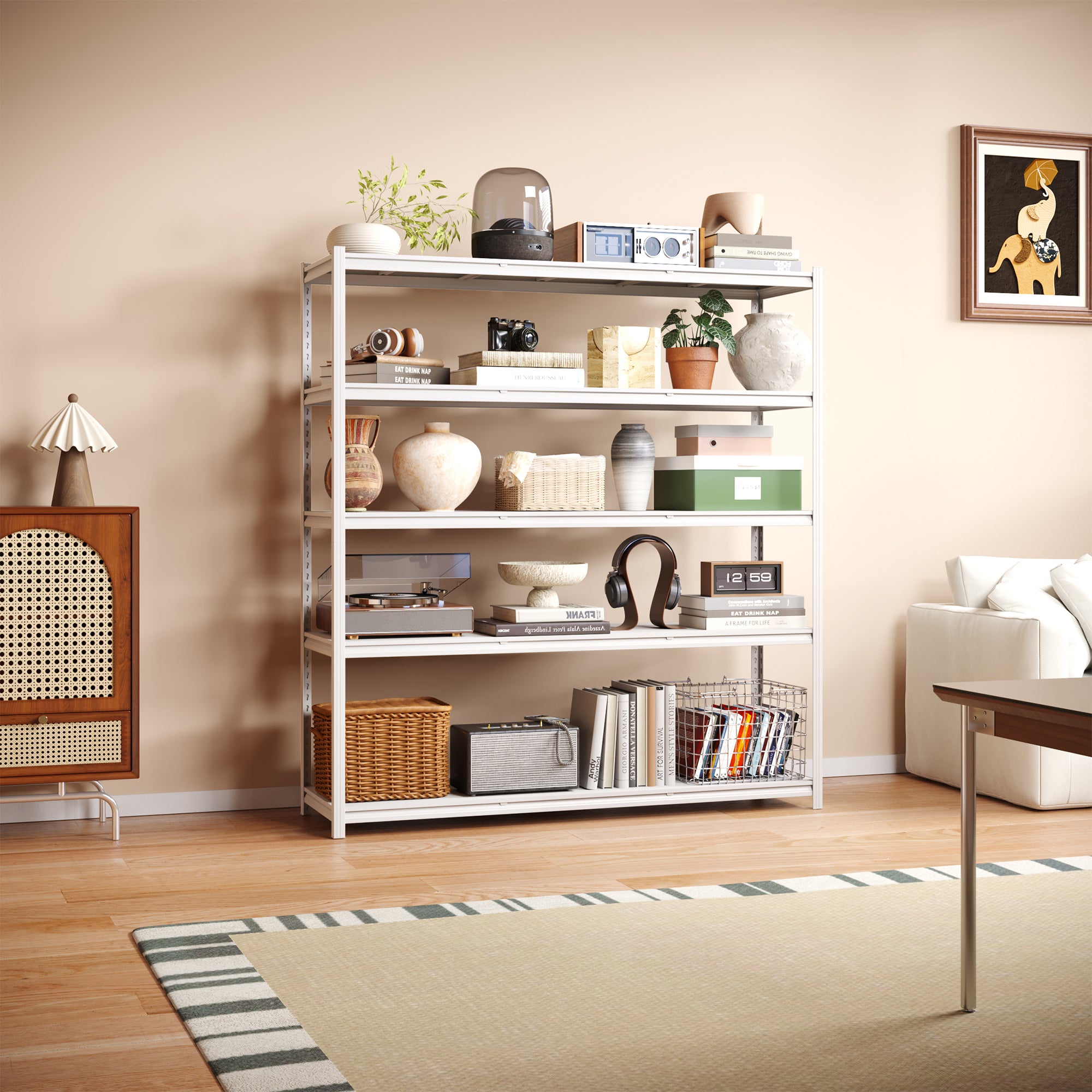 5-Tier Concealed-Post Metel Shelving Unit