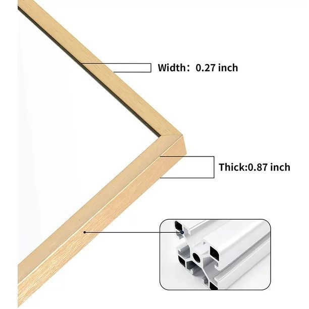 Full Length Mirror 65''x22'' Floor Mirror Full Body Mirror Rectangle Standing Mirror for Bedroom, Living Room, Gold