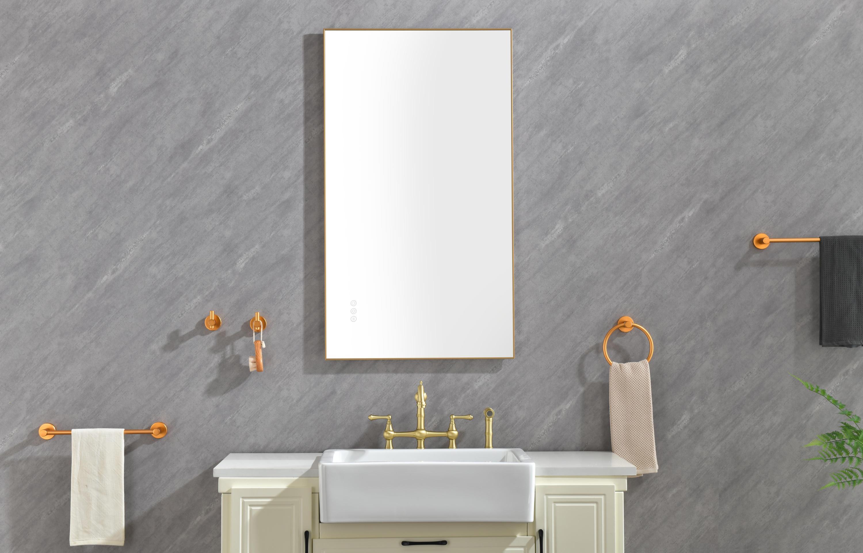 bathroom led mirror is multi-functional and each function is controlled by a smart touch button.