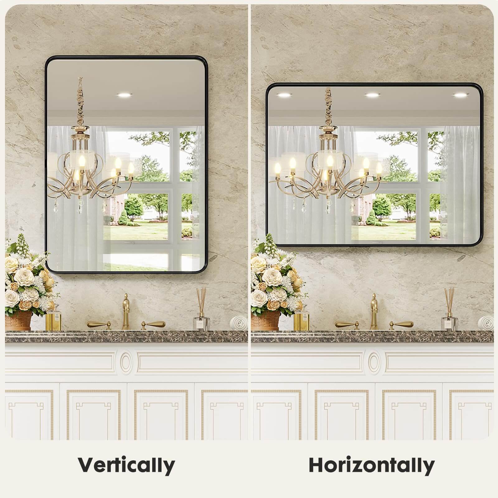 Bathroom Mirror Vanity Mirror for Wall,Aluminum Alloy Framed Wall Mirror Farmhouse