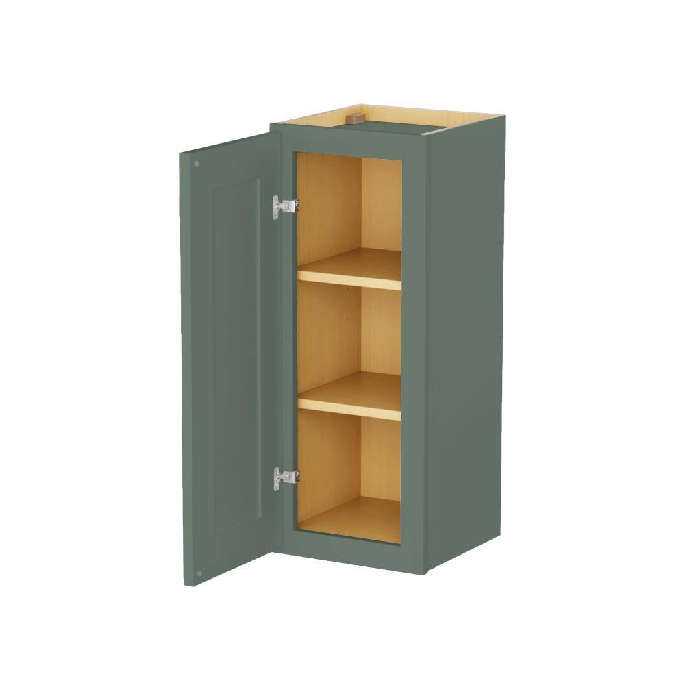 Easy-DIY 12 in. W x 12 in. D x 30 in. H Ready to Assemble Wall Kitchen Cabinet in Shaker Basil 1-Door-2 Shelves