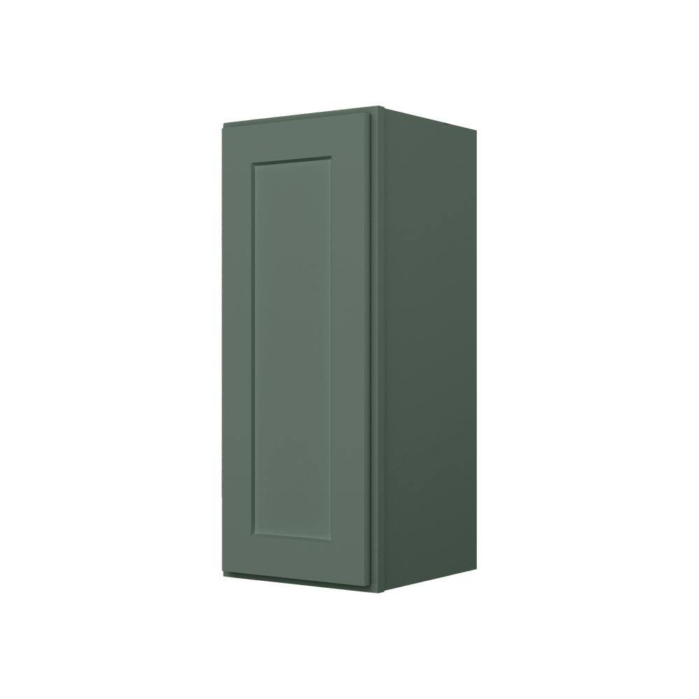 Easy-DIY 12 in. W x 12 in. D x 30 in. H Ready to Assemble Wall Kitchen Cabinet in Shaker Basil 1-Door-2 Shelves