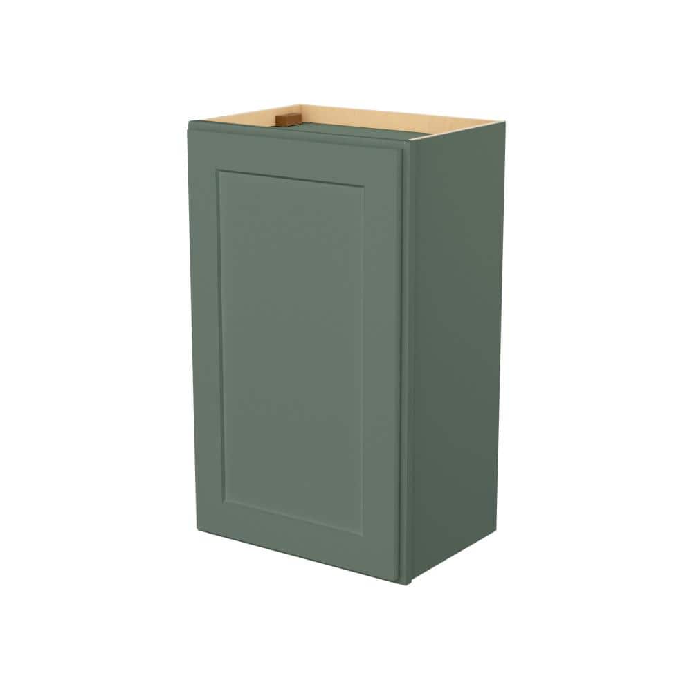 Easy-DIY 18 in. W x 12 in. D x 30 in. H Ready to Assemble Wall Kitchen Cabinet in Shaker Basil 1-Door-2 Shelves