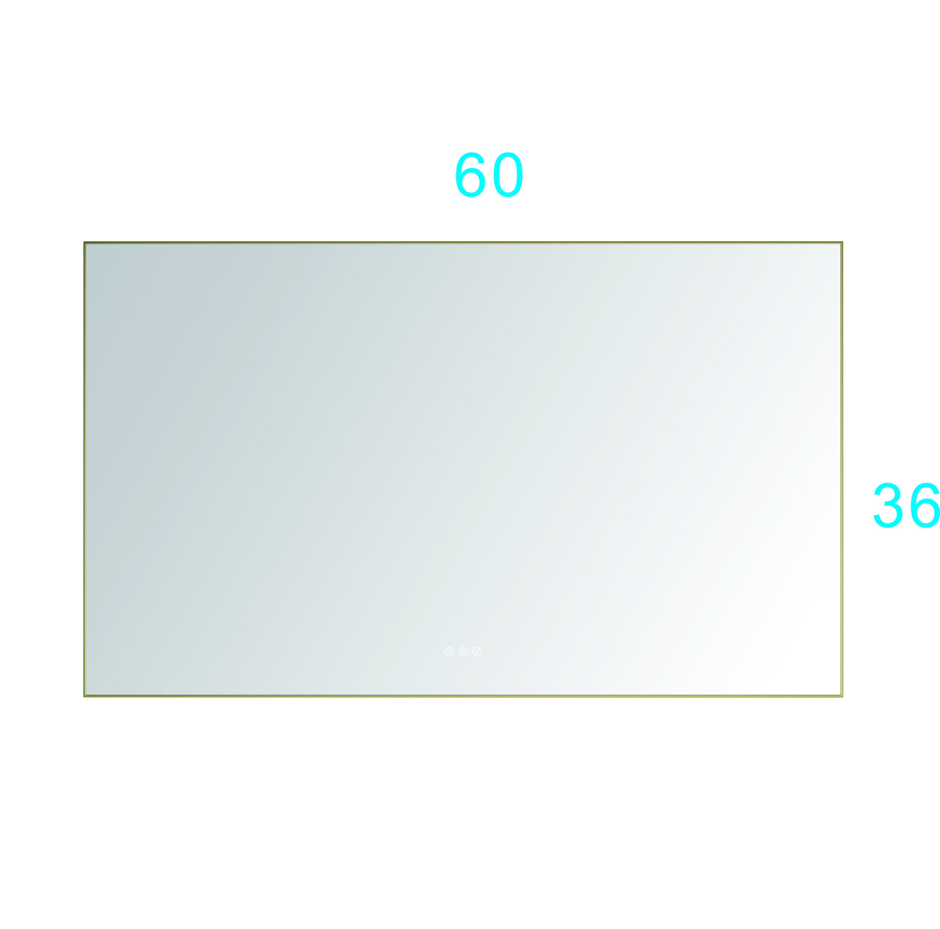 60x 36Inch LED Mirror Bathroom Vanity Mirror with Back Light, Wall Mount Anti-Fog Memory Large Adjustable Vanity Mirror