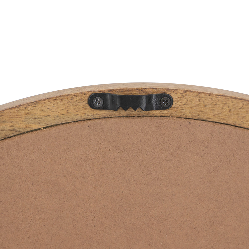 20" x 20" Circle Wall Mirror with Wooden Frame, Wall Mirror for Living Room, Dining Room, Foyer, Bathroom, Office