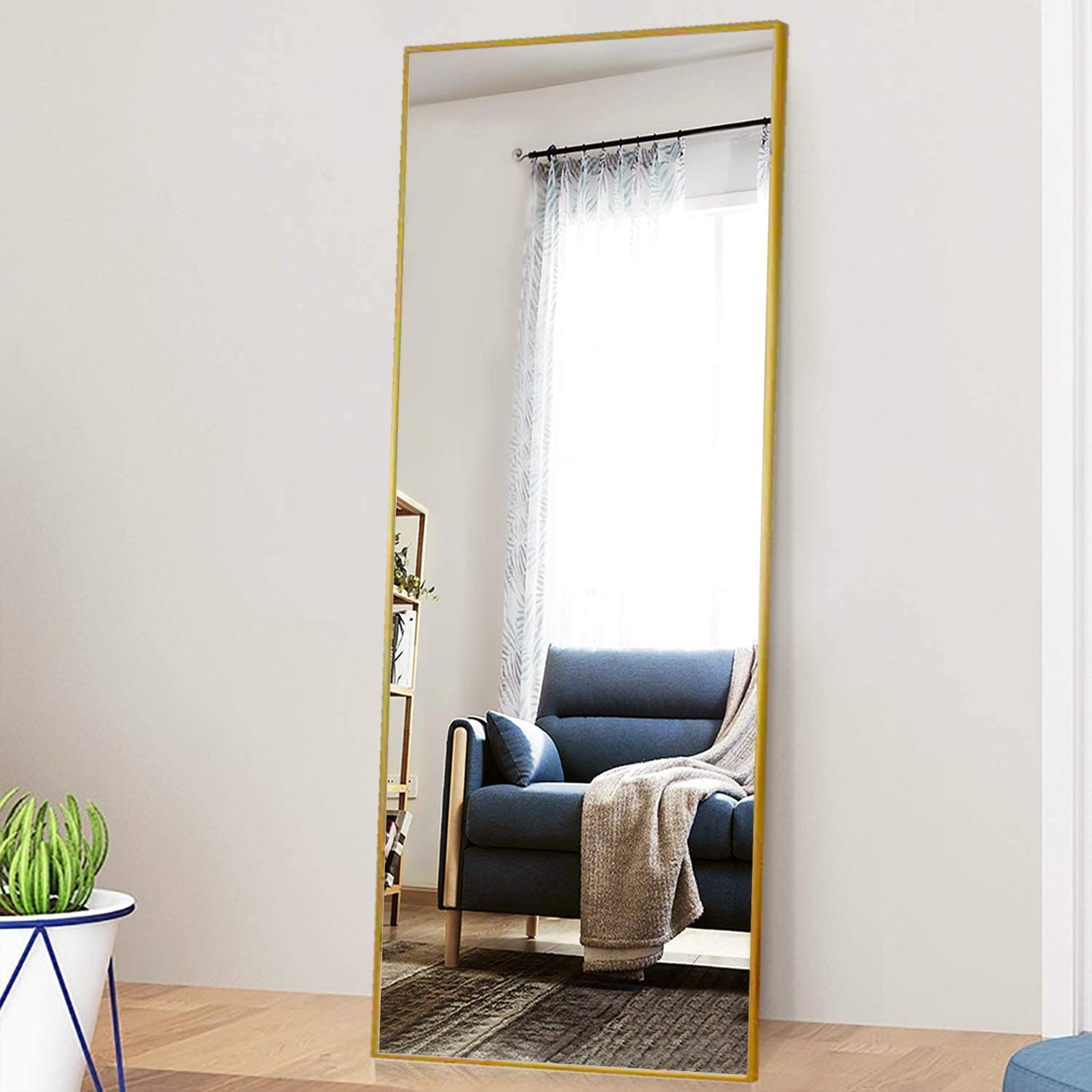 Full Length Mirror 65''x22'' Floor Mirror Full Body Mirror Rectangle Standing Mirror for Bedroom, Living Room, Gold