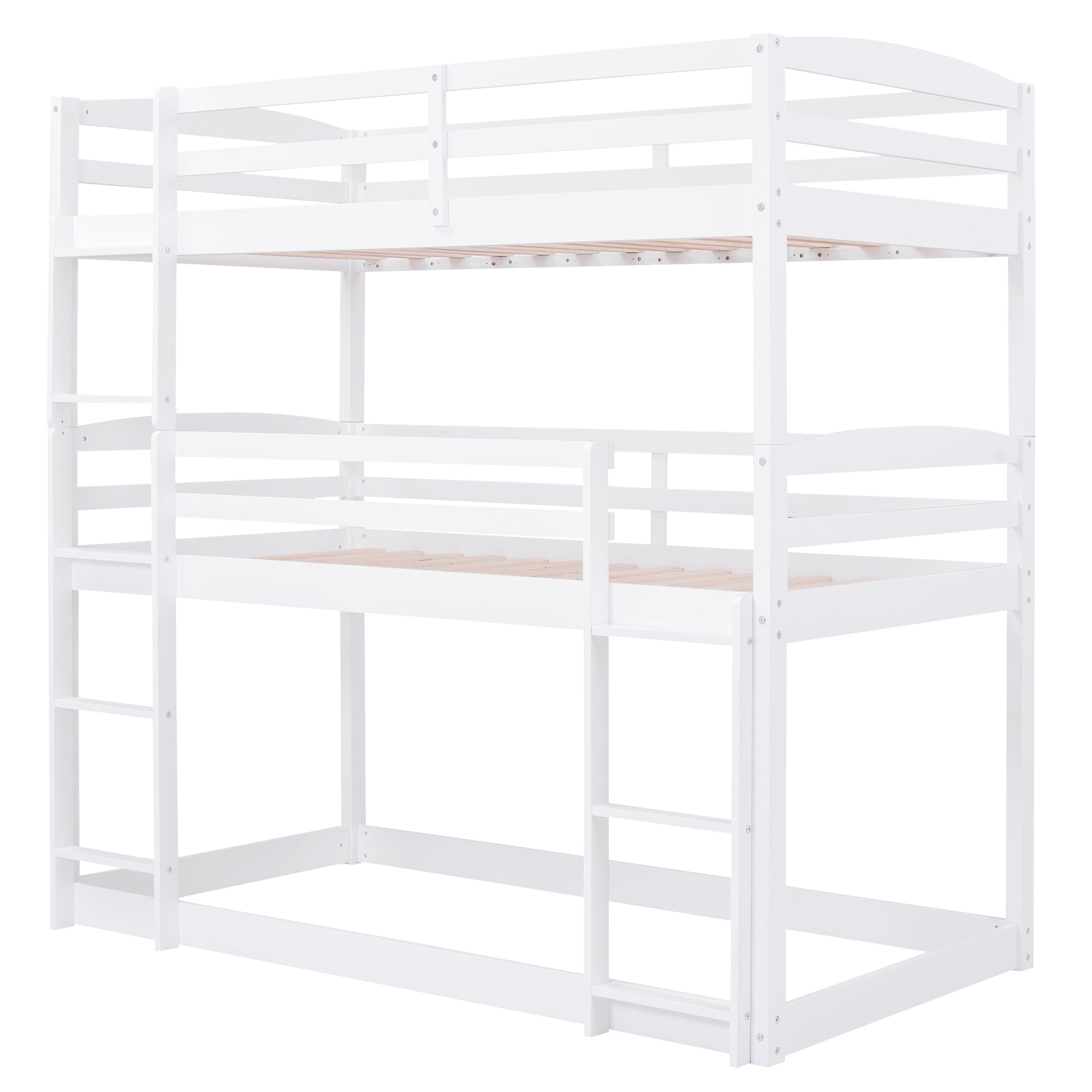 Twin over Twin over Twin Triple Bunk Bed,White