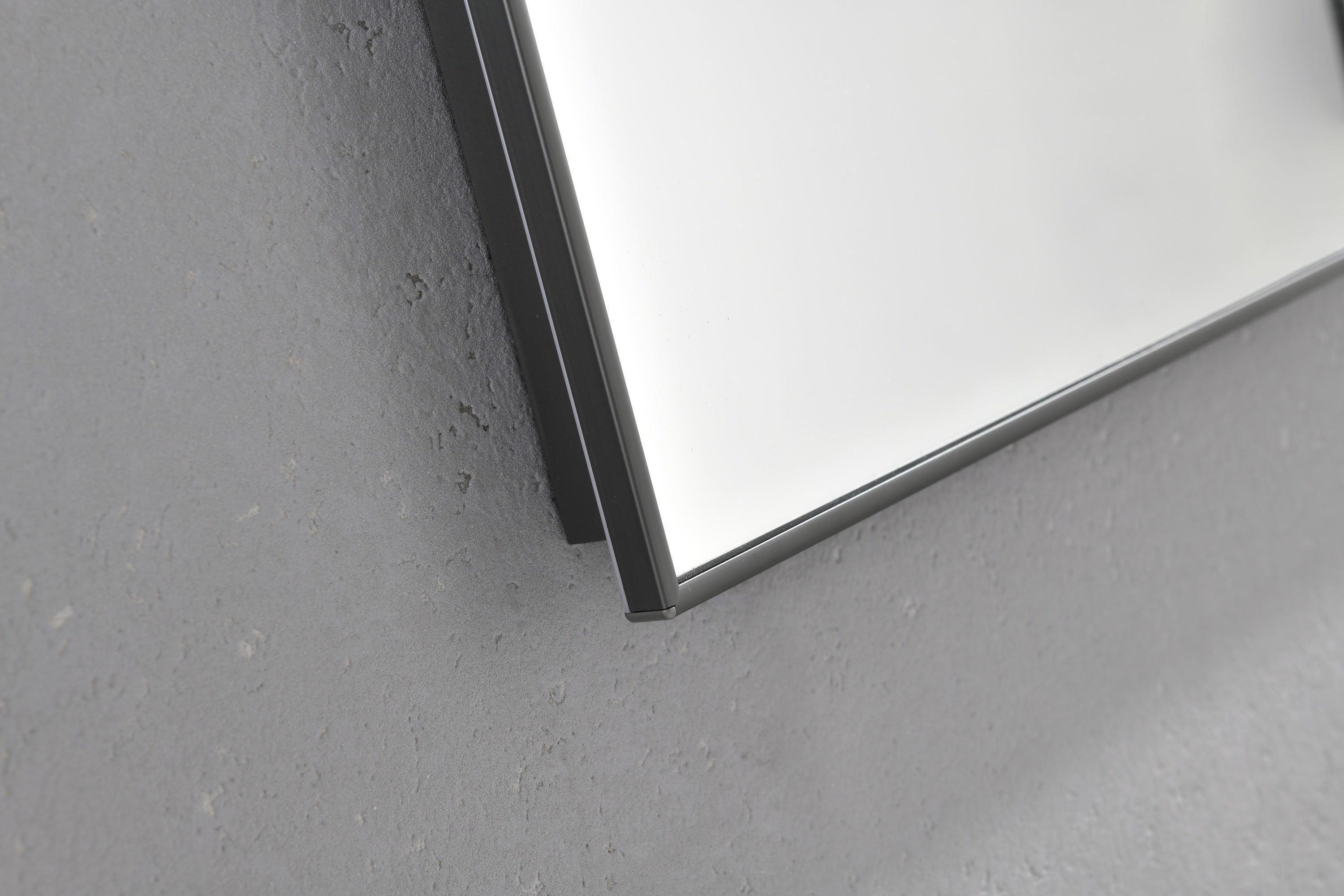 Super Bright Led Bathroom Mirror with Lights,Metal Frame Mirror Wall Mounted Lighted Vanity Mirrors Dimmable Led Mirror for Makeup,Horizontal or vertical/GunGray Metal