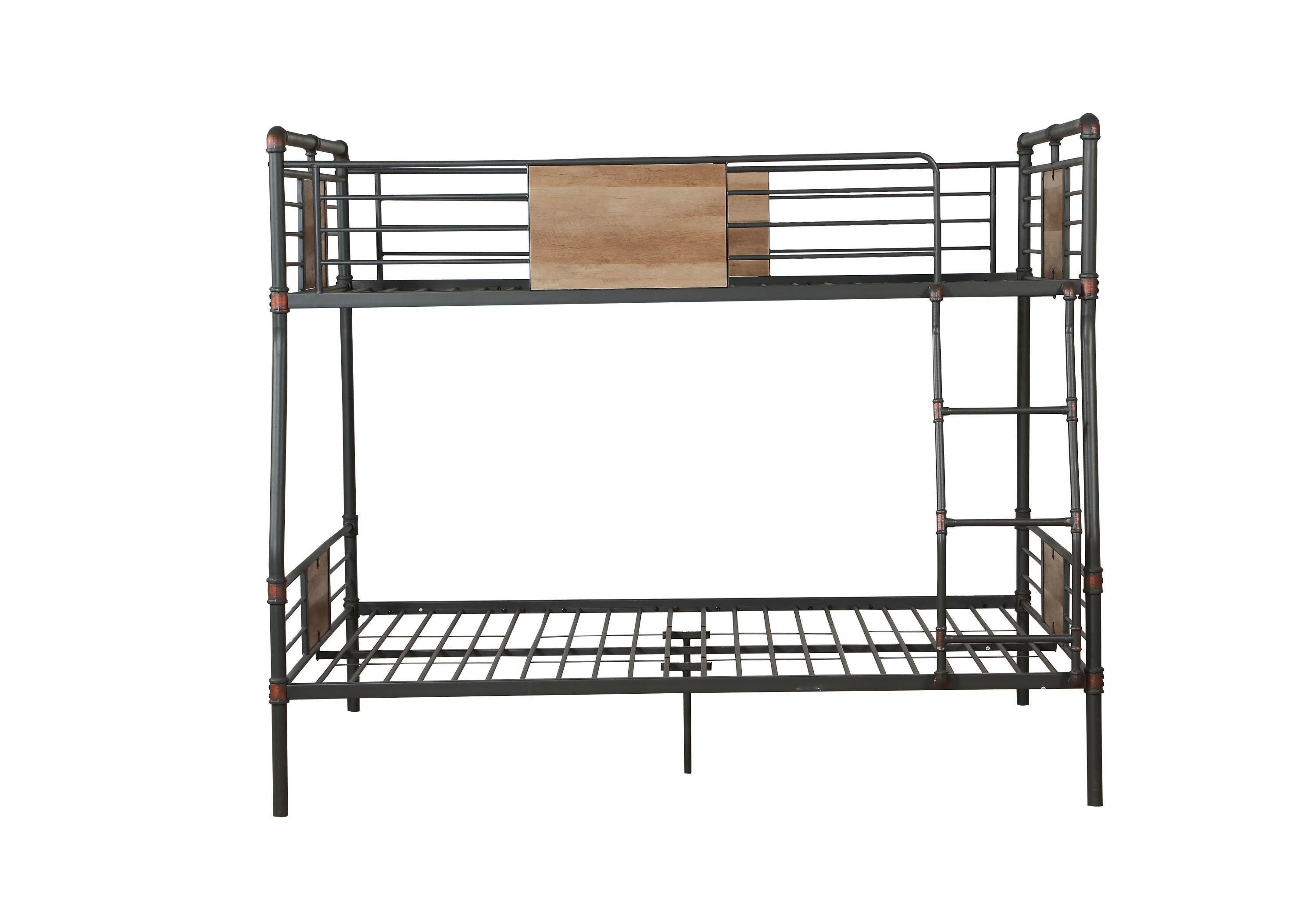 Brantley Bunk Bed (Queen/Queen) in Sandy Black & Dark Bronze Hand-Brushed 37720