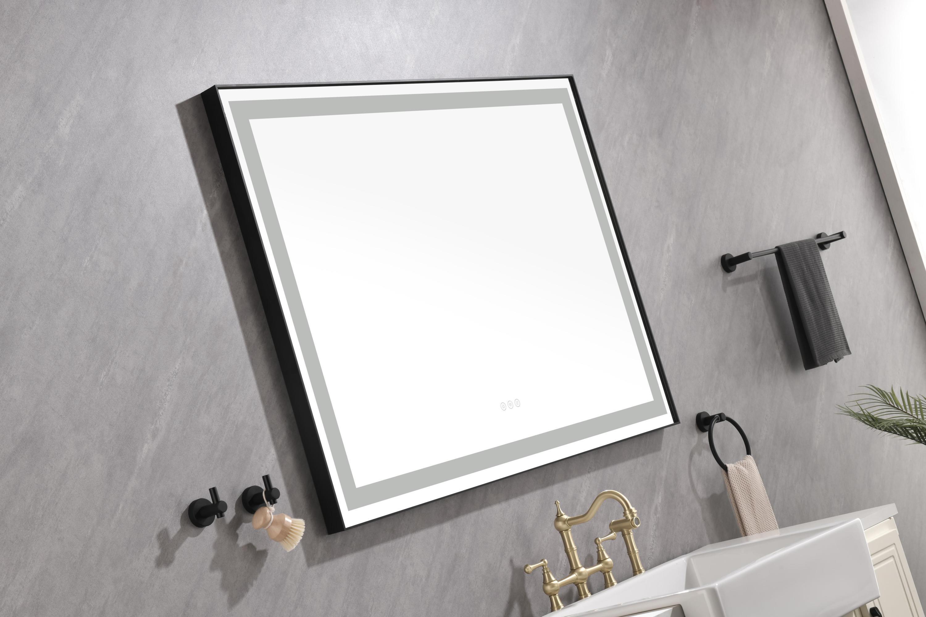 48*36 LED Lighted Bathroom Wall Mounted Mirror with High Lumen+Anti-Fog Separately Control