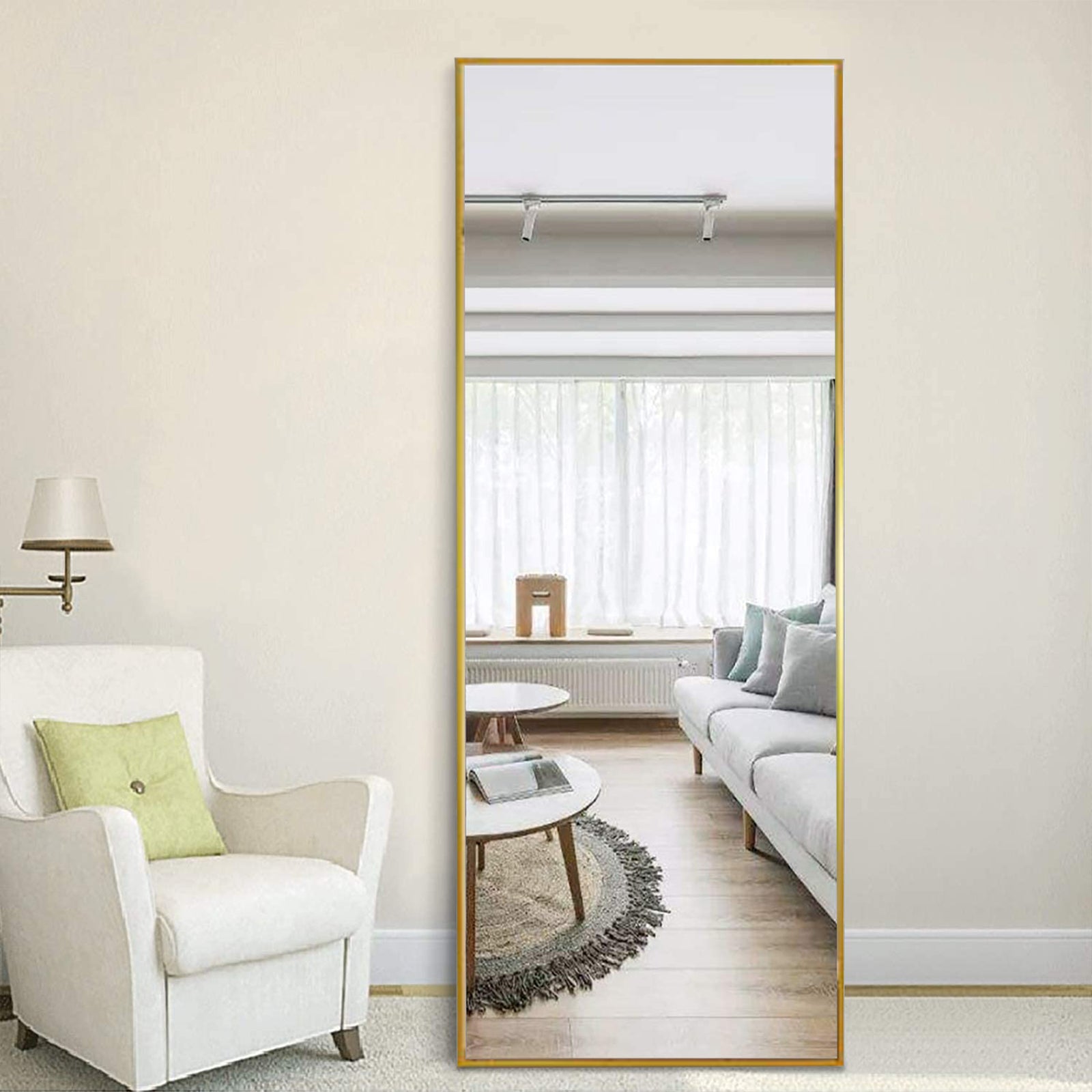 Full Length Mirror 65''x22'' Floor Mirror Full Body Mirror Rectangle Standing Mirror for Bedroom, Living Room, Gold