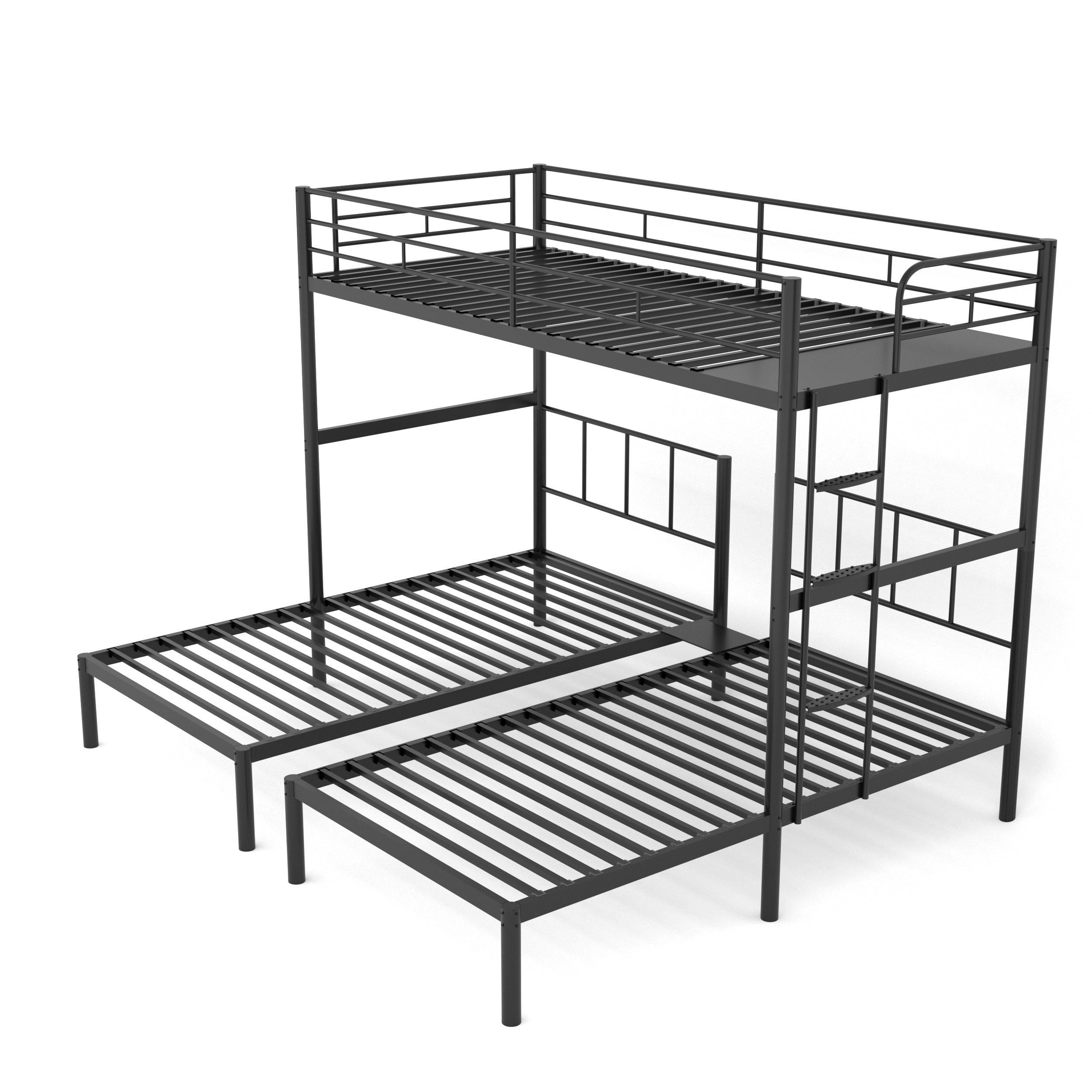 Metal Twin over Twin&Twin Triple Bed for Kids,Comfortable Rungs,CPC Certified,No Box Spring Needed,Heavy Duty,Easy to Assemble