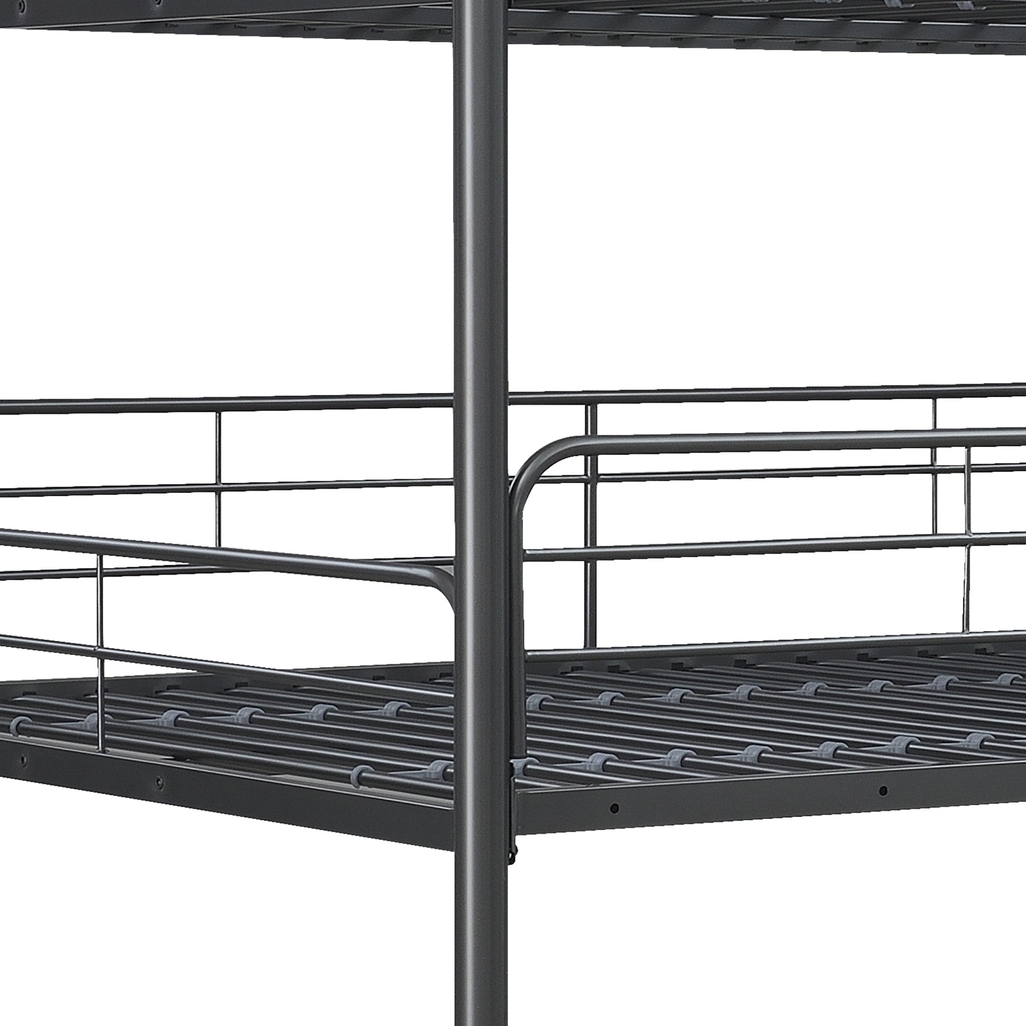 Furniture Triple Bunk Bed, FULL/FULL/FULL, black