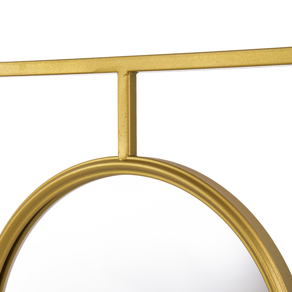 3 Mirror Piece Wall Mirror in Gold Rectangular Frame, Home Wall Decor for Bedroom Living Room, 43"x16"