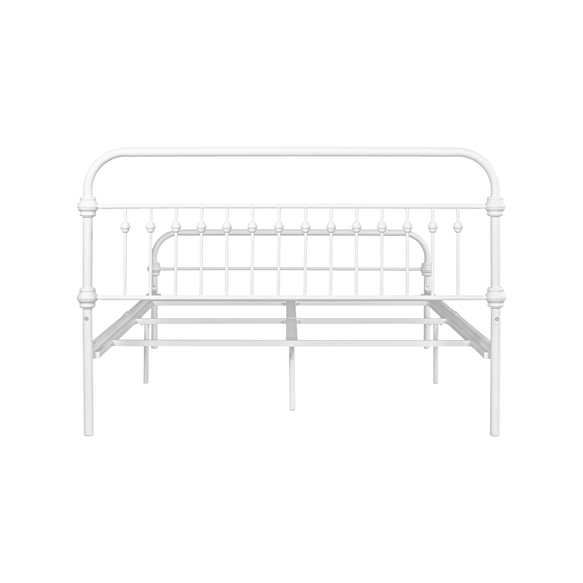 86.4" L X 59.6" W X 44"H Metal Bed Frame Queen Size Standerd Bed Frame - WHITE