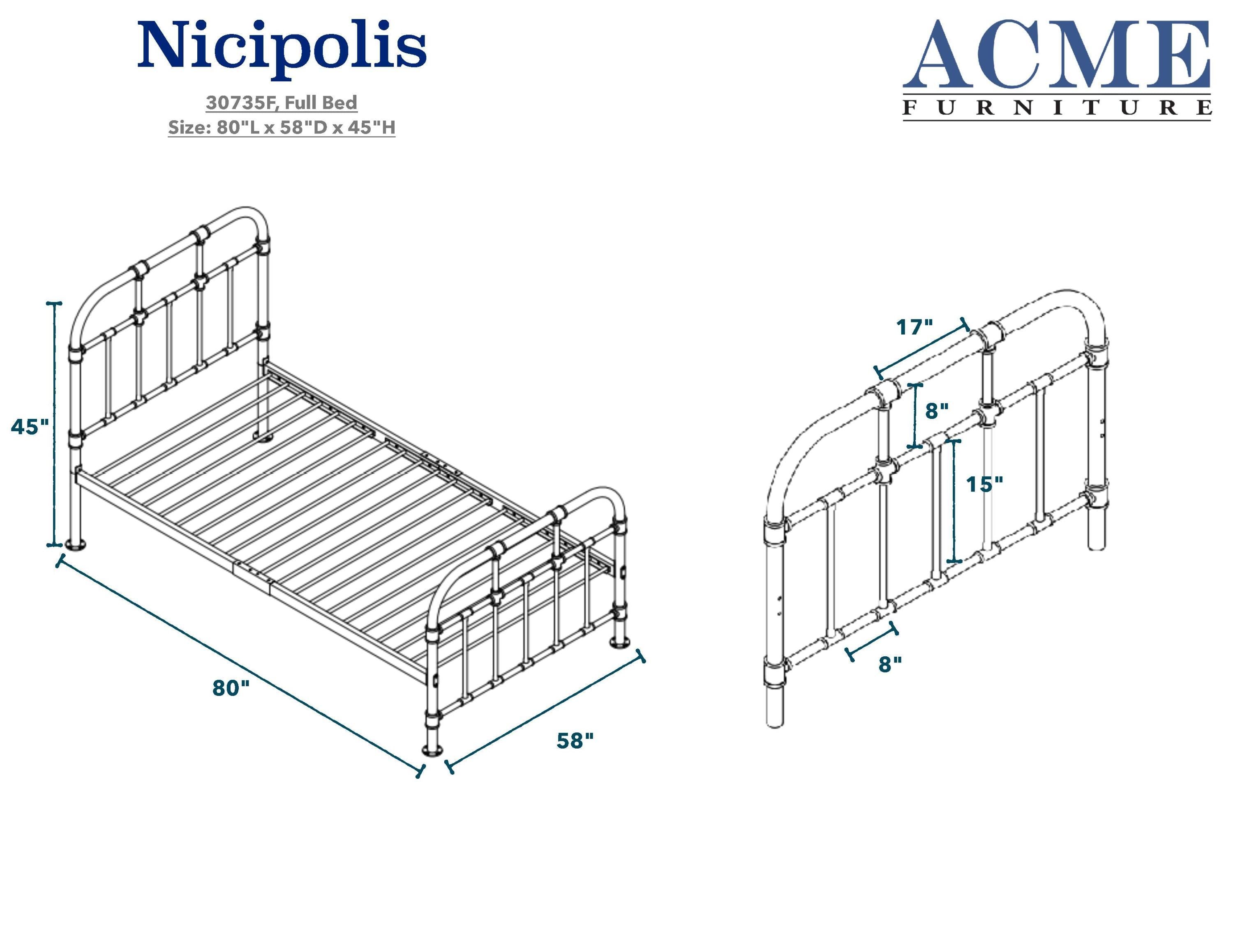 Nicipolis Full Bed in Sandy Gray 30735F