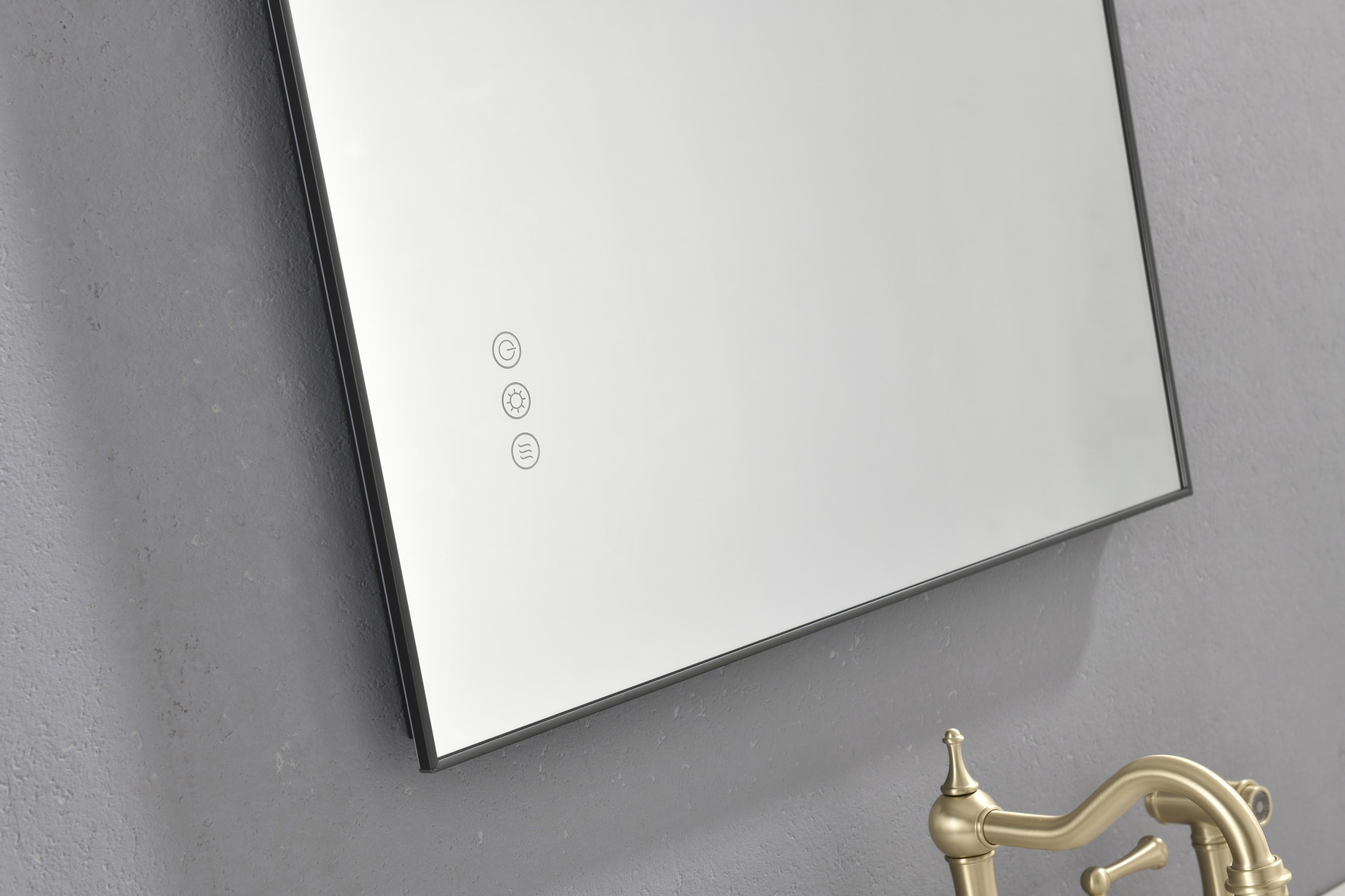 Super Bright Led Bathroom Mirror with Lights,Metal Frame Mirror Wall Mounted Lighted Vanity Mirrors Dimmable Led Mirror for Makeup,Horizontal or vertical/GunGray Metal