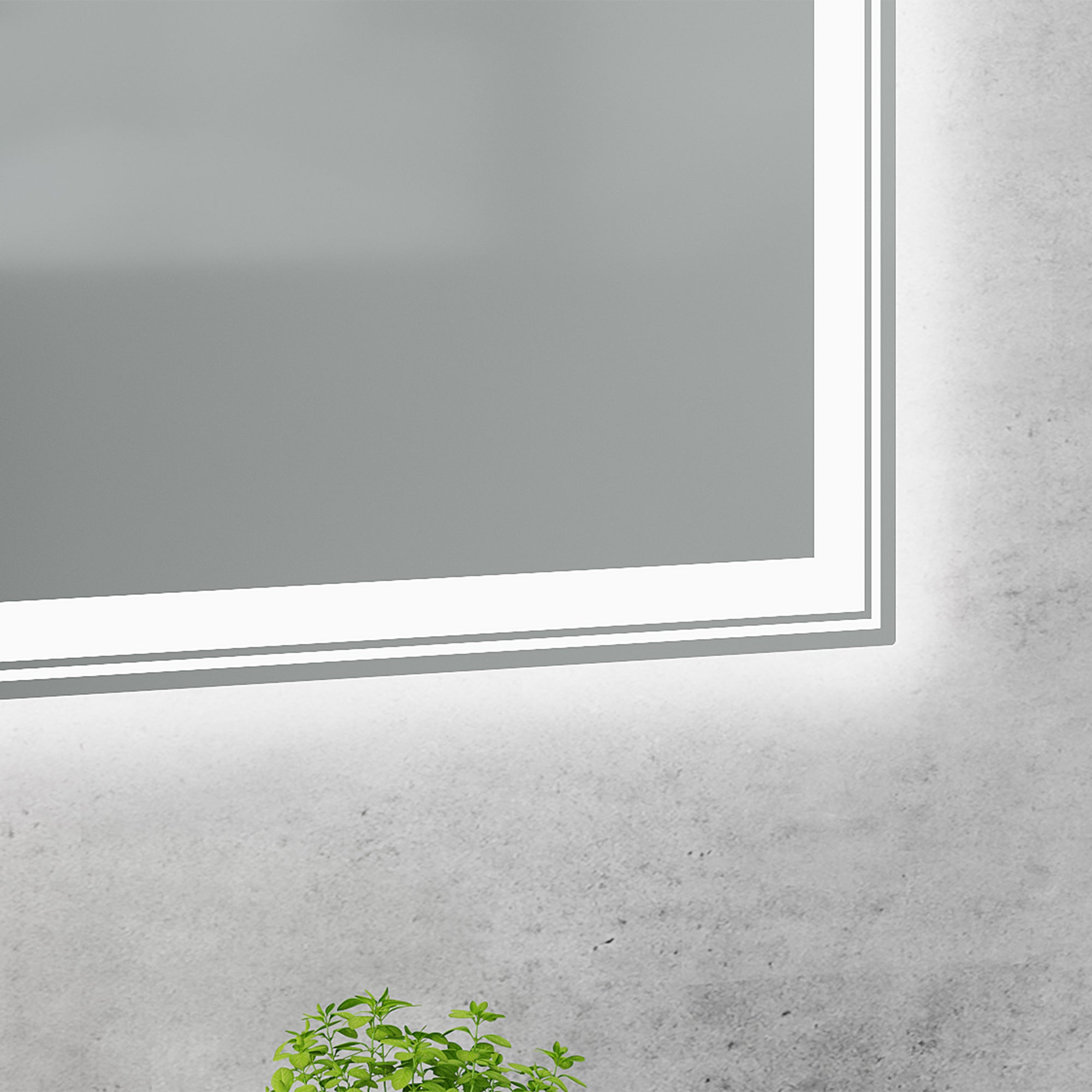 55×36 inch LED-Lit bathroom mirror, wall mounted anti-fog memory Large Adjustable Brightness front and back light Rectangular Vanity mirror