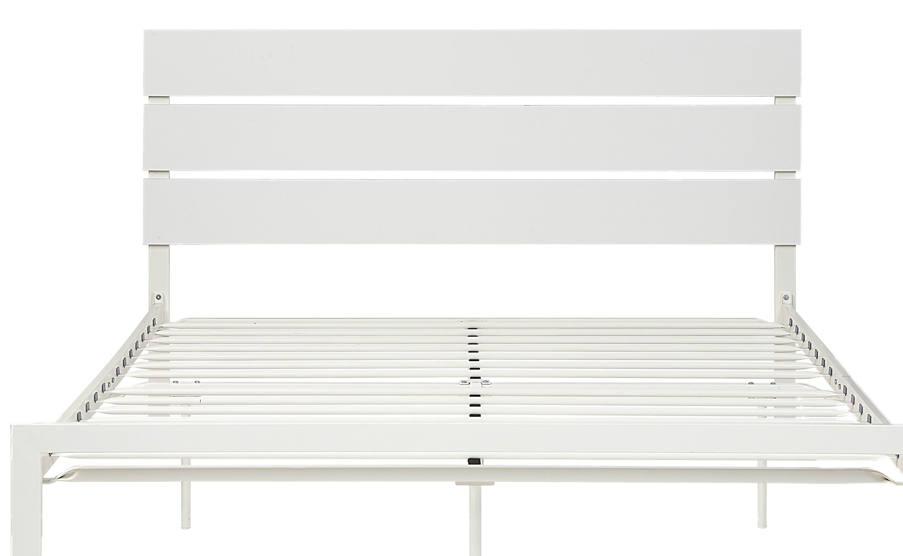 Contemporary Queen Bed 1pc Casual Style White Metal Bed Bedroom Furniture