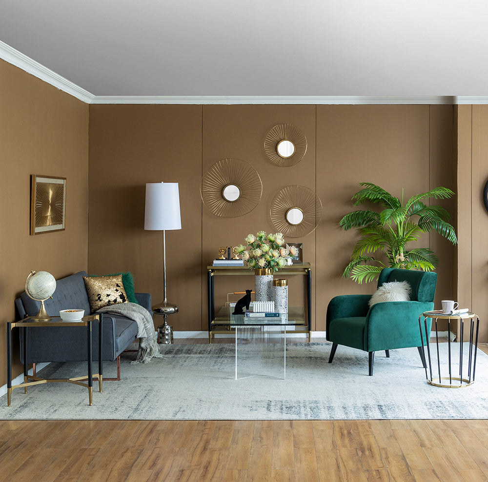 Set of 3 Wall Mirror Abstract designed Wall mirrors with Gold Frame for Home & Office,Top of Sideboard L:26x5x25.5" M:22x3.5x22" S:18x2.5x18"