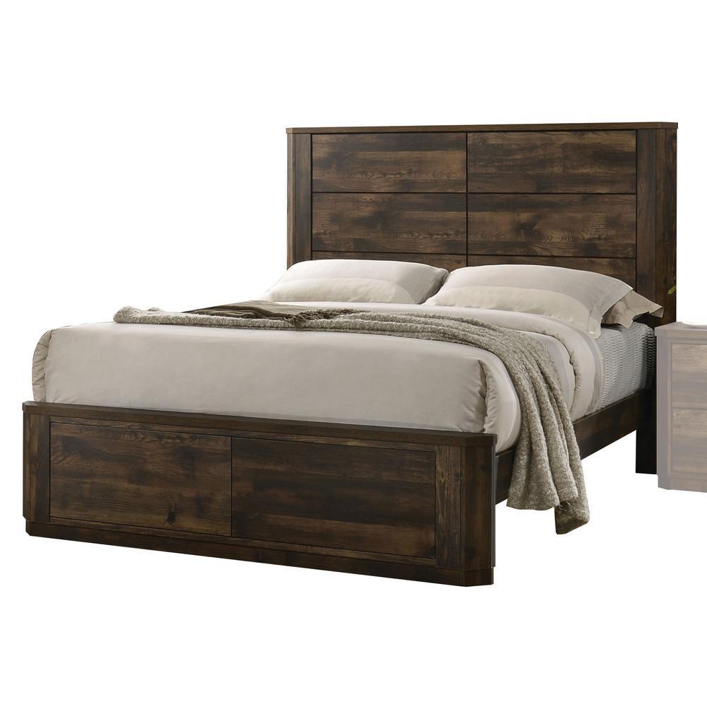 Elettra Queen Bed, Rustic Walnut (1Set/2Ctn) 24850Q