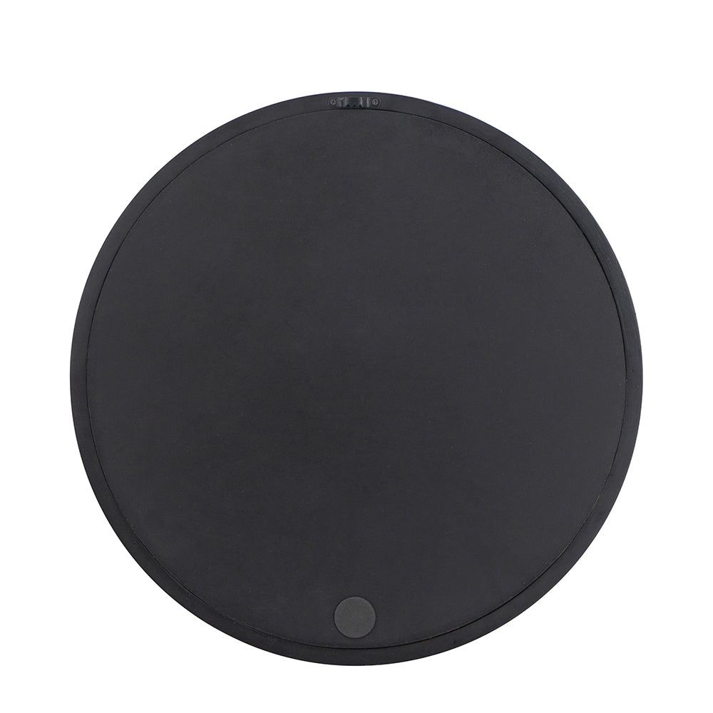 20" x 20" Circle Wall Mirror with Wooden Frame and Black Finish, Wall Mirror for Living Room, Dining Room, Foyer, Bathroom, Office