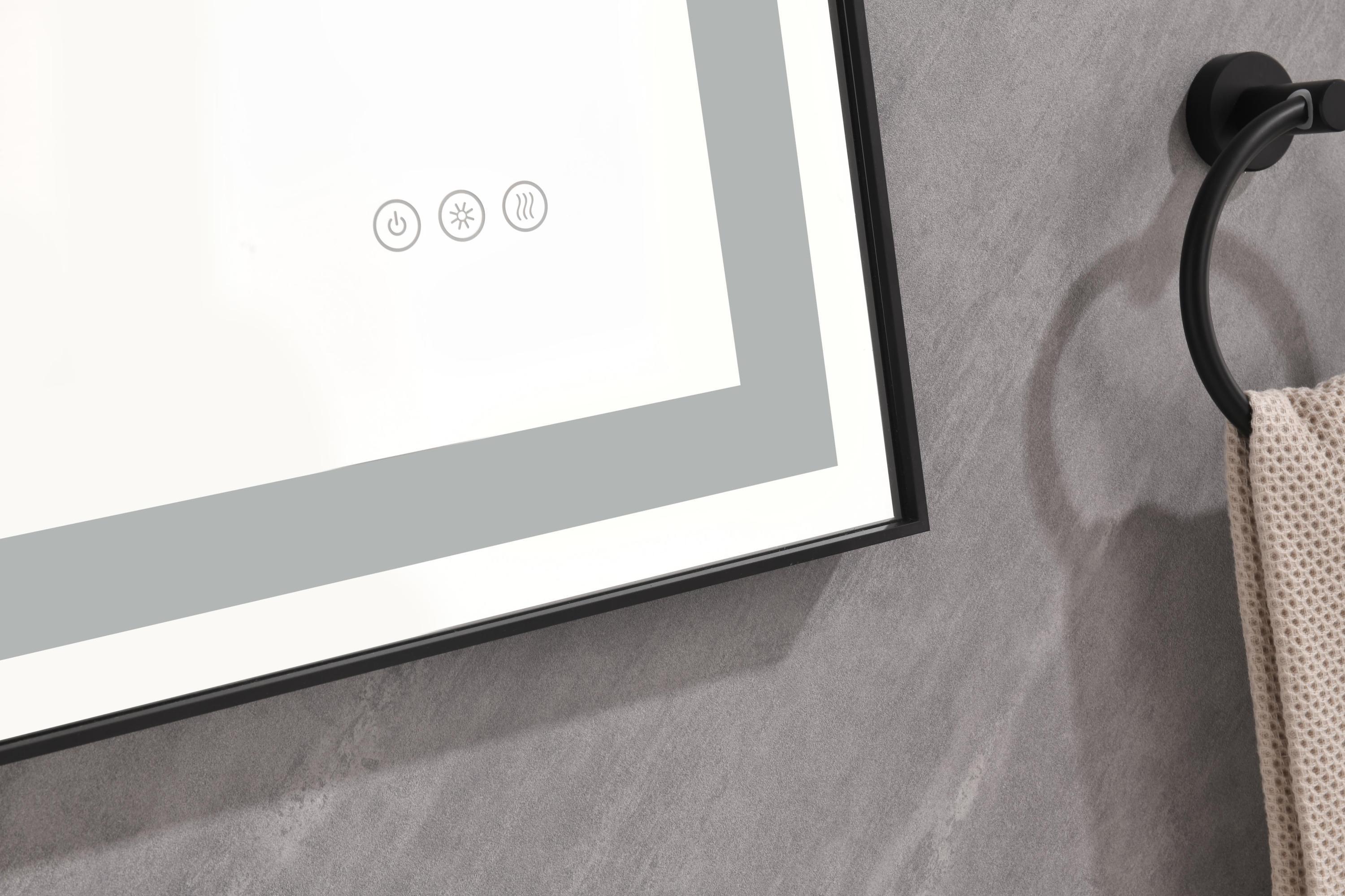 48*36 LED Lighted Bathroom Wall Mounted Mirror with High Lumen+Anti-Fog Separately Control