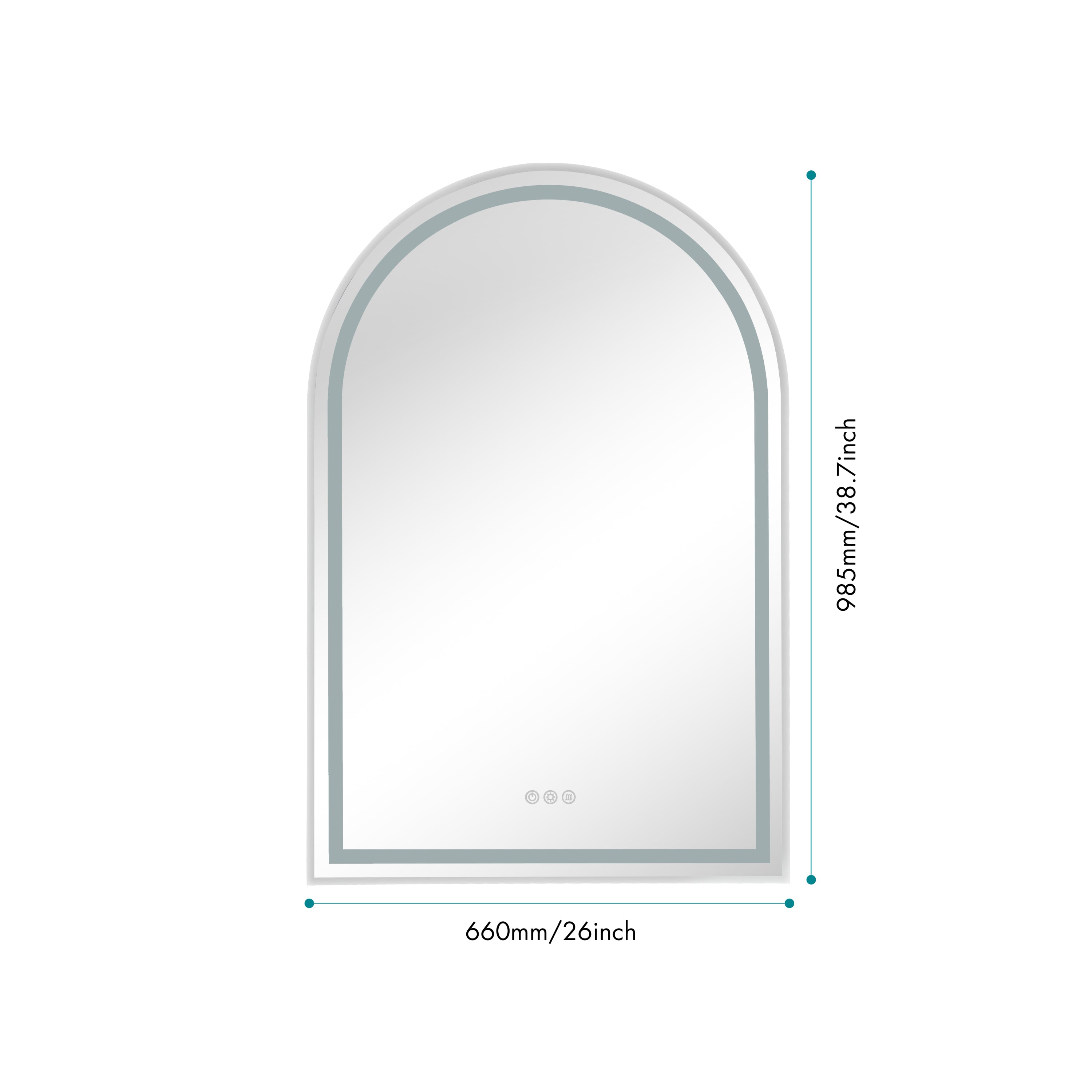 39in. W x 26in. H Oversized Rectangular Chrome Framed LED Mirror Anti-Fog Dimmable Wall Mount Bathroom Vanity Mirror Wall Mirror Kit For Gym And Dance Studio