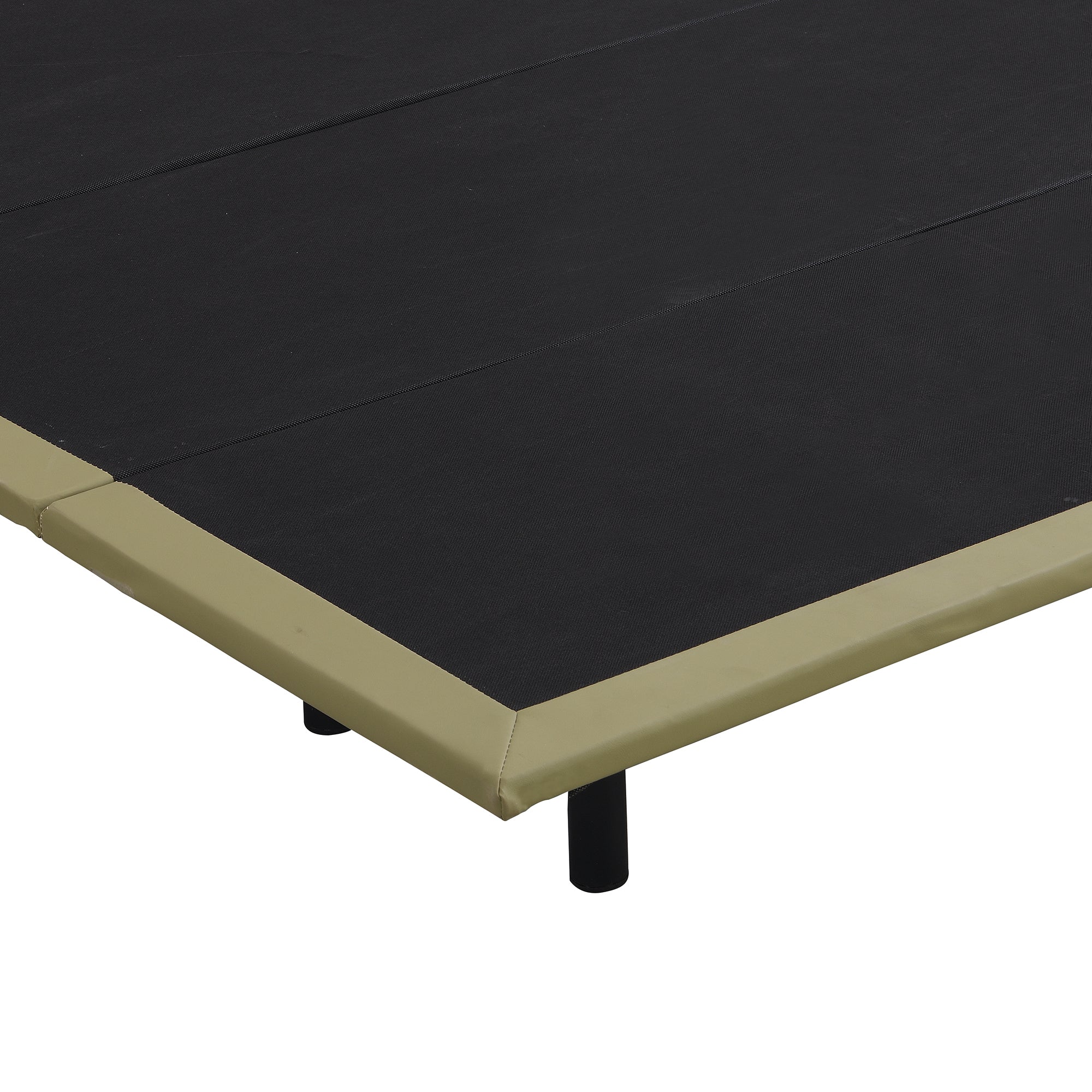 Queen Size Upholstery Platform Bed with PU Leather Headboard and Support Legs,Underbed LED Light,Green