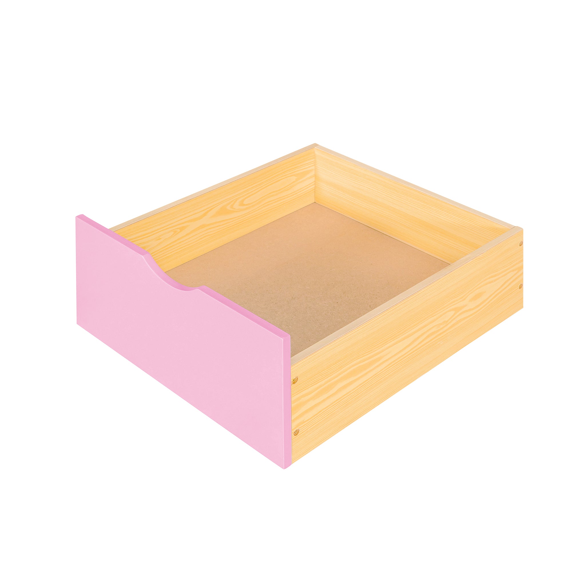 Twin-Over-Twin Bunk Bed with Changeable Table , Bunk Bed Turn into Upper Bed and Down Desk with 2 Drawers - Pink