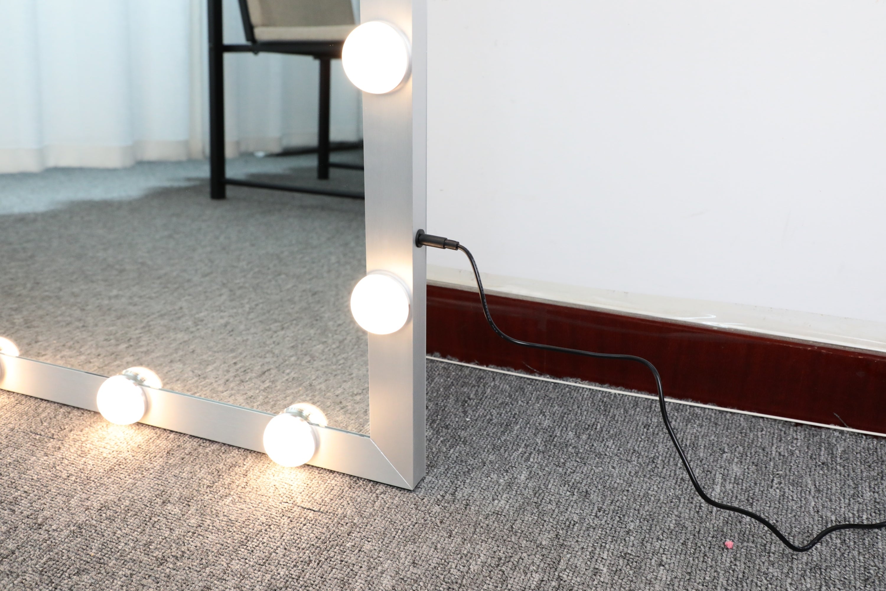 Full Length Mirror with Lights Full Body Vanity Mirror with 3 Color Modes Lighted Standing Floor Mirror for Dressing Room Bedroom Wall Mounted Touch Control Silver 63"x24"