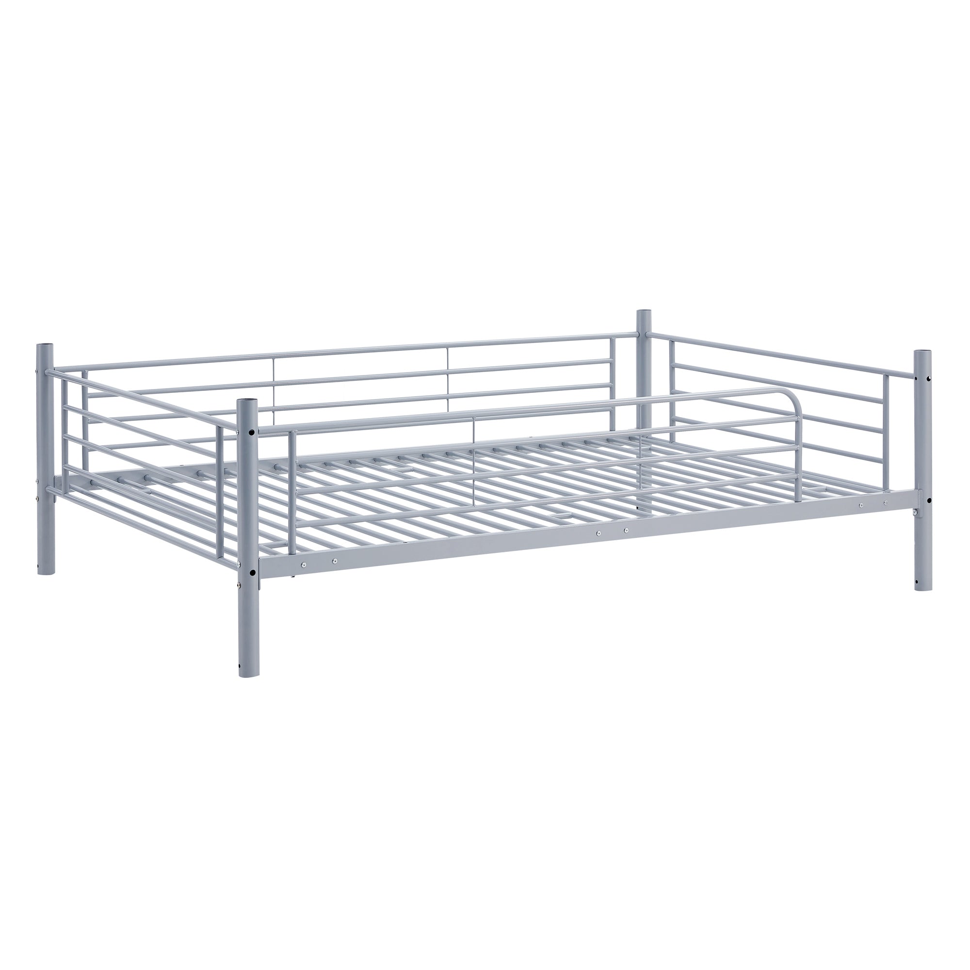 Full-Full-Full Metal Triple Bed with Built-in Ladder, Divided into Three Separate Beds,Gray(OLD SKU:LP000297AAE)