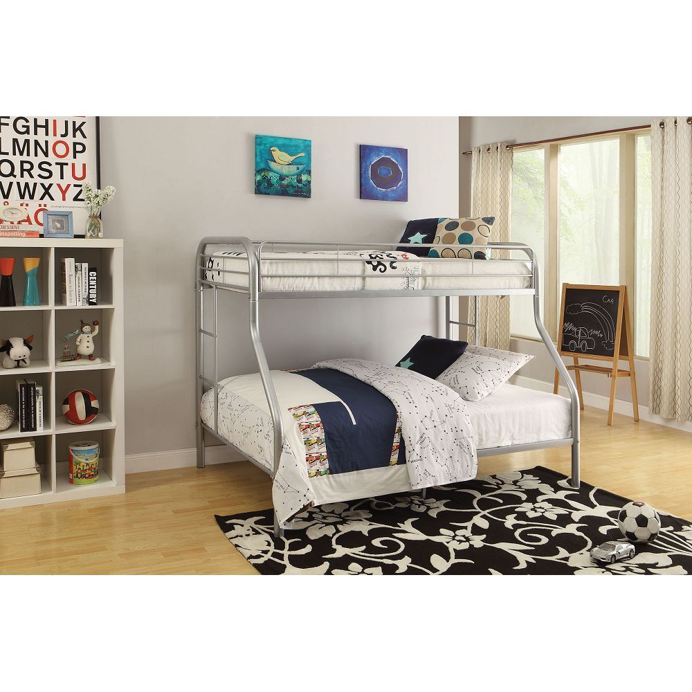 Tritan Bunk Bed (Twin/Full) in Silver 02053SI