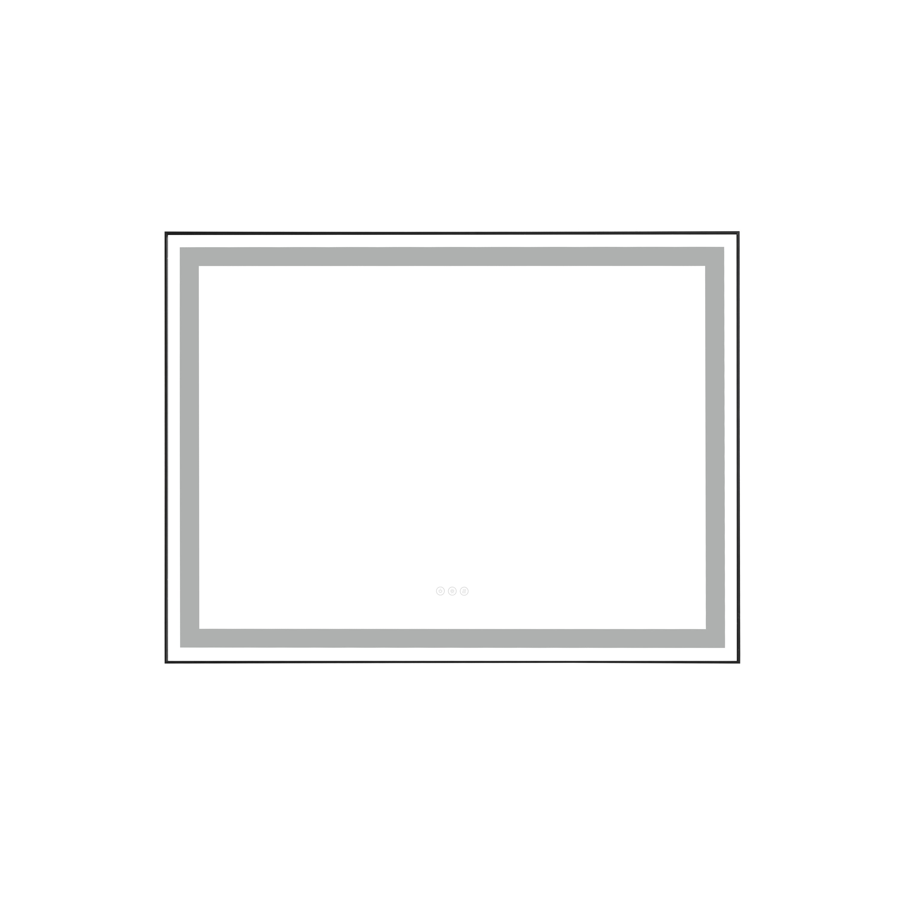 48*36 LED Lighted Bathroom Wall Mounted Mirror with High Lumen+Anti-Fog Separately Control