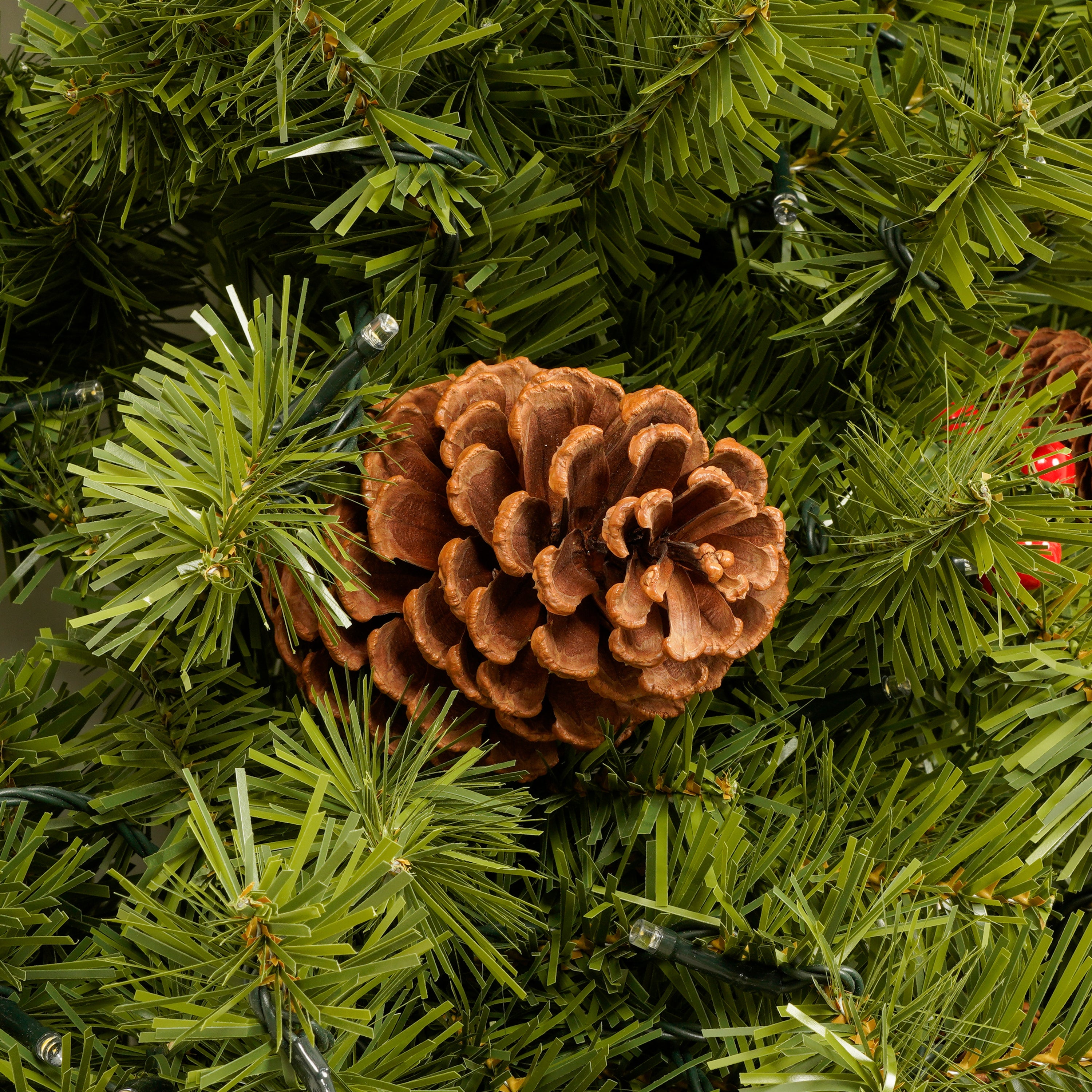 6ft Upside Down Hanging Quarter Tree, Christmas tree hanging from the ceiling, Xmas Tree with 300 LED Warm White Lights, 600 Lush Branch Tips