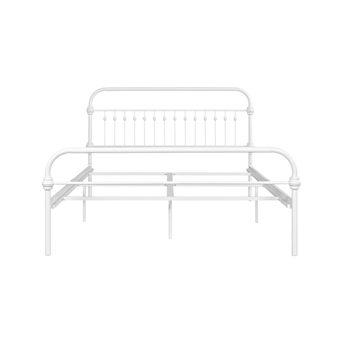 86.4" L X 59.6" W X 44"H Metal Bed Frame Queen Size Standerd Bed Frame - WHITE