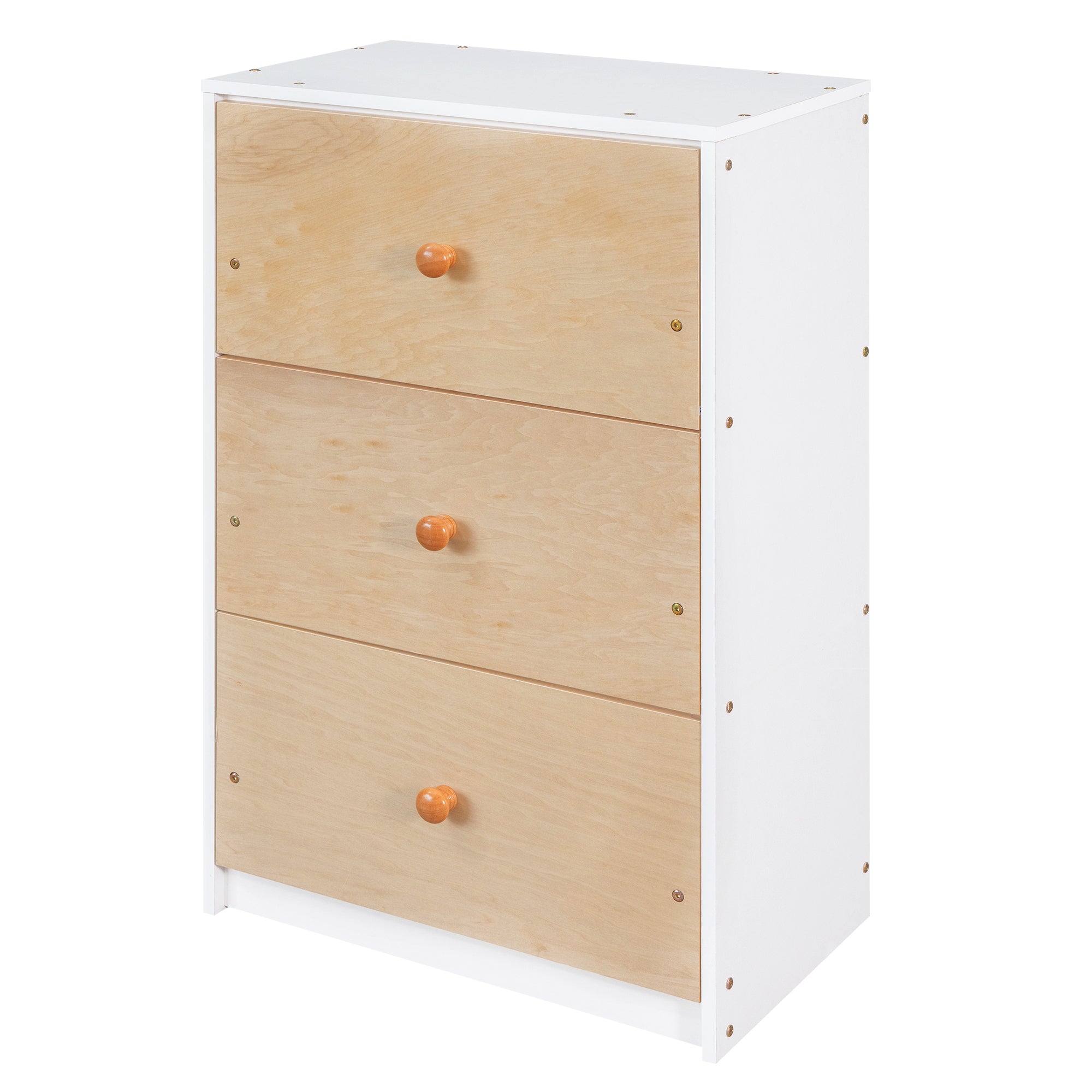 Twin over Twin Loft Bunk Bed with Drawers and Ladder, Natural