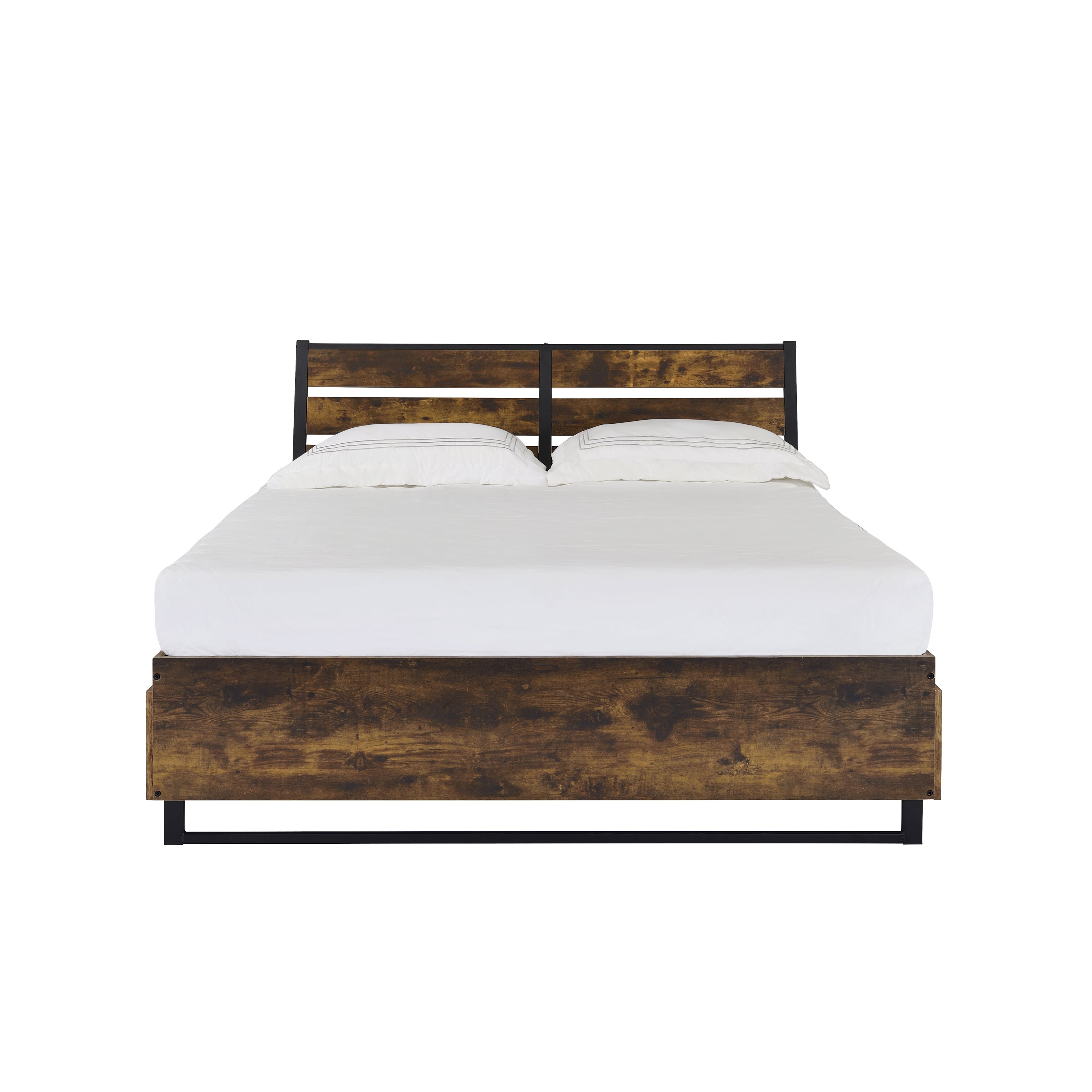Juvanth Queen Bed W/Storage in Rustic Oak & Black Finish 24260Q