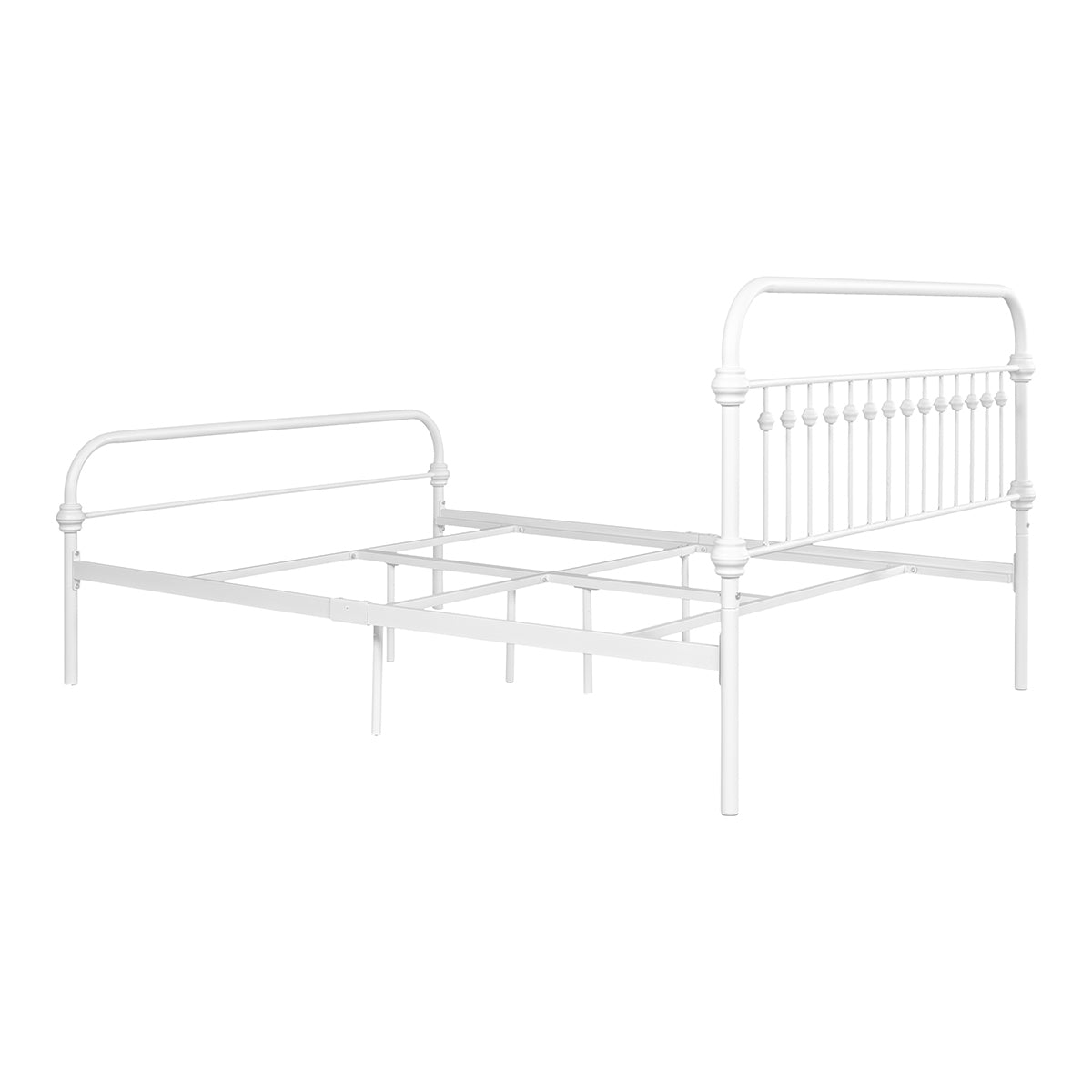 86.4" L X 59.6" W X 44"H Metal Bed Frame Queen Size Standerd Bed Frame - WHITE