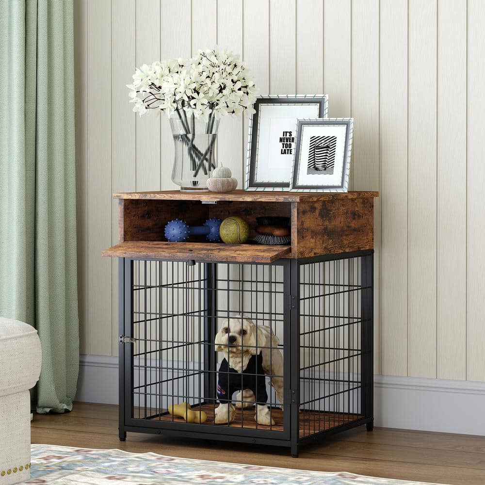 19.7'' Wood Dog Crate with Storage Console