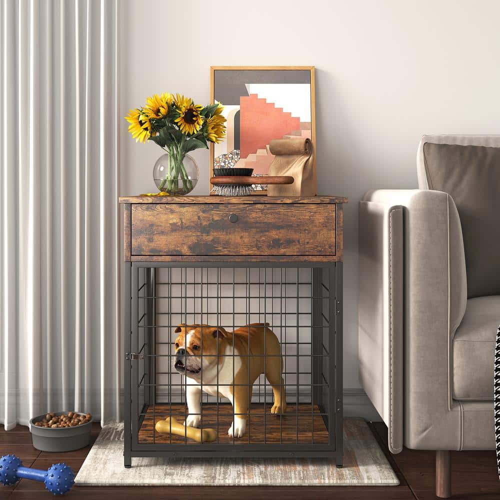 19.7'' Wood Dog Crate with Storage Console