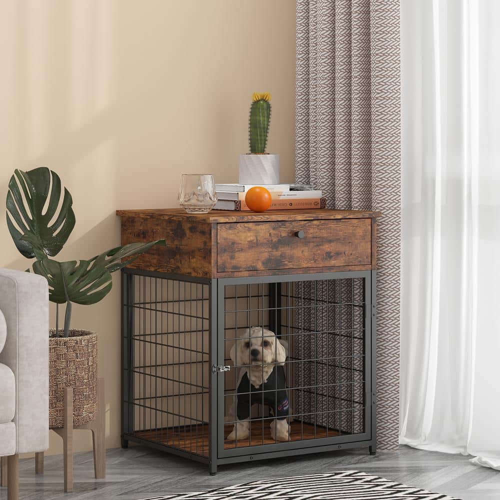 19.7'' Wood Dog Crate with Storage Console