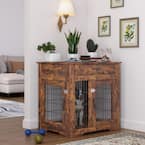 30'' Furniture Style Dog Crate with Drawer & Double Doors