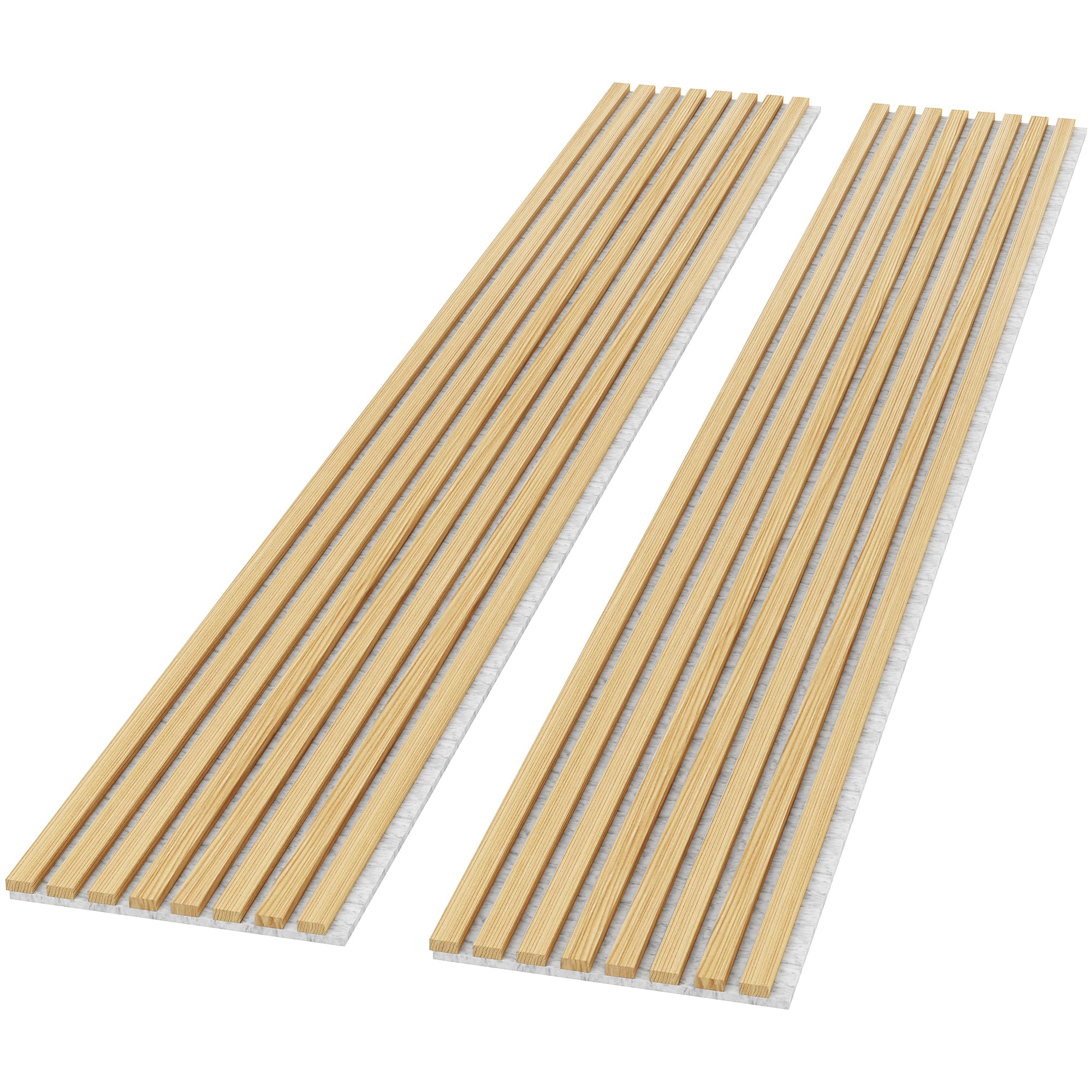 0.83 in. x 7.87 ft. x 1 ft. Slat Wood Sound Absorbing Oak Gray Decorative Wall Paneling 2-Pack
